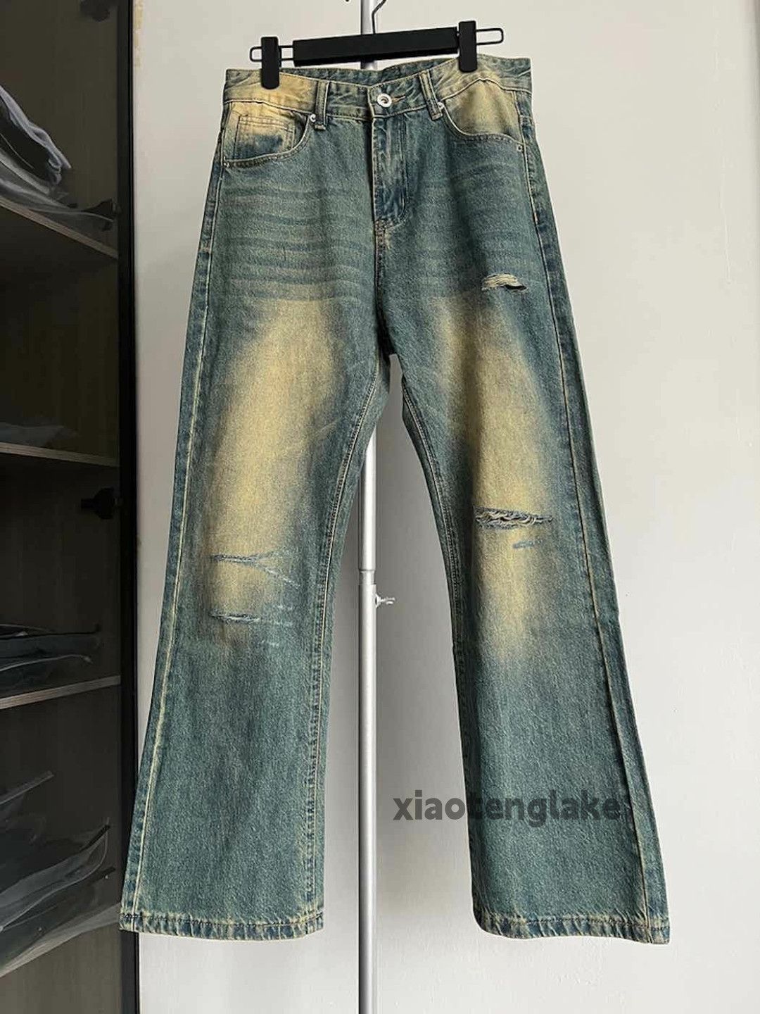 Jean × Vintage washed faded cleanfit yuppie rusty damaged jeans Size US 34 / EU 50 - 5 Thumbnail