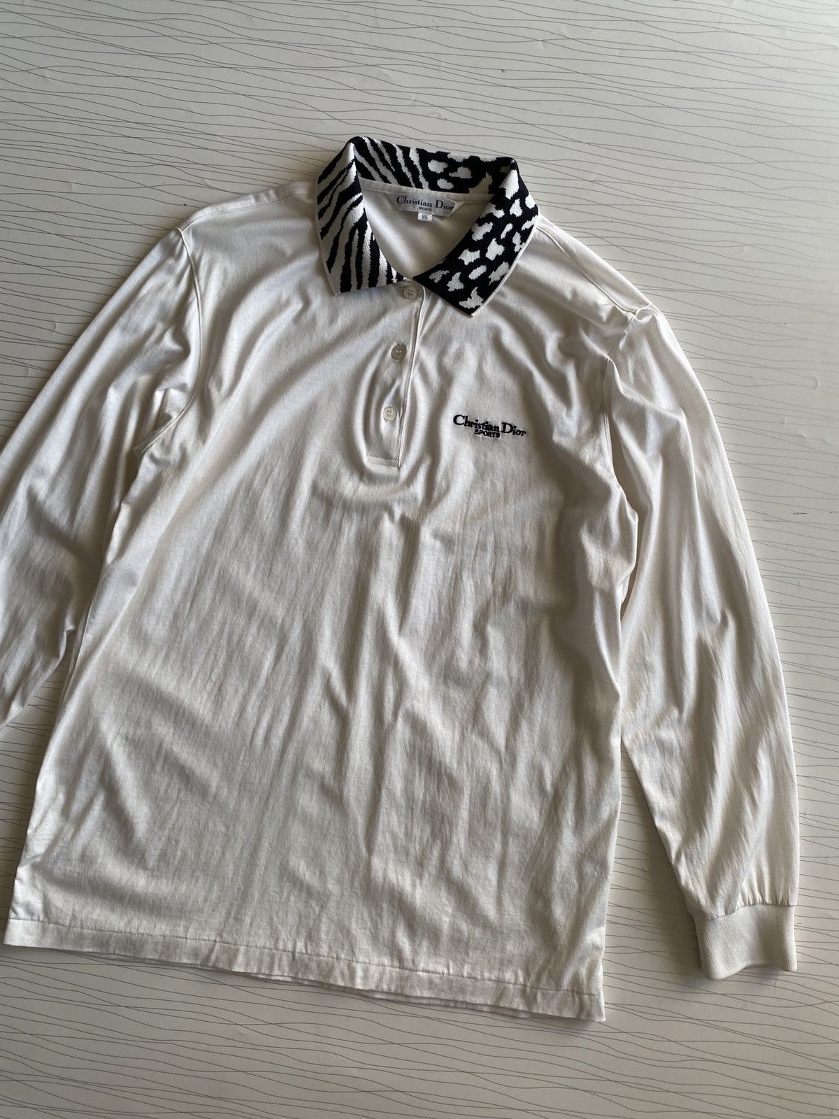 Christian Dior Monsieur Vintage Christian Dior Golf Long Sleeve Polo Tee Size US M / EU 48-50 / 2 - 2 Thumbnail