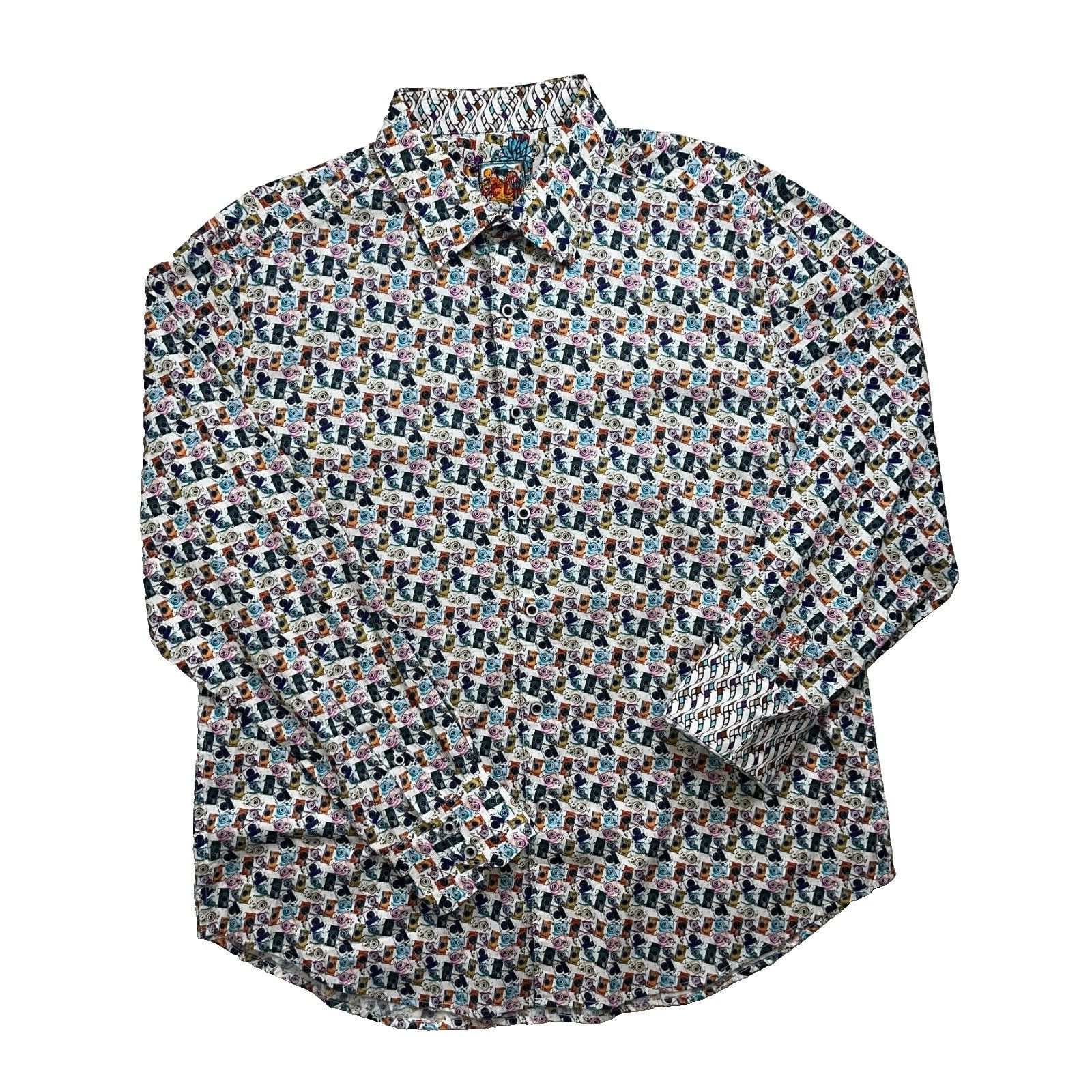 3-53 ROBERT GRAHAM Men's Dress Shirt Cameras Multicolor XL