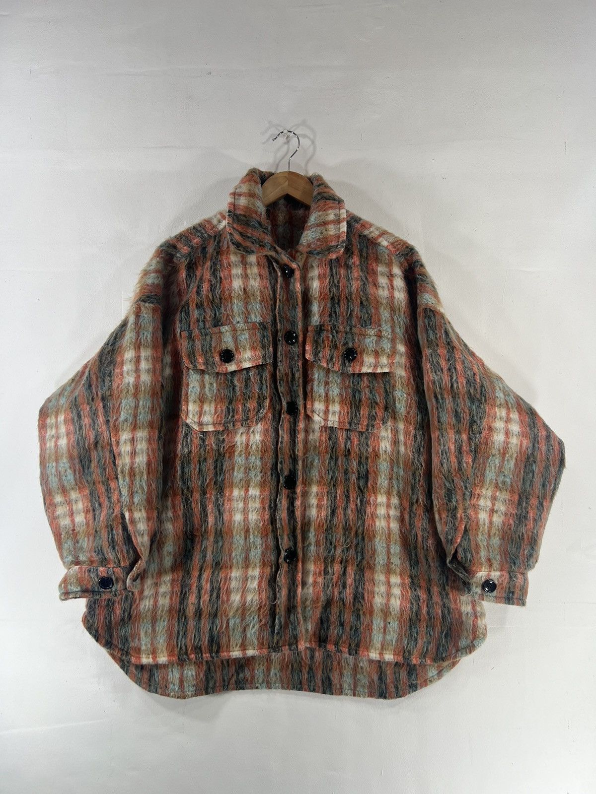Japanese Brand Vintage Rare Design Mohair Button ups jacket Size US XXL / EU 58 / 5 - 1 Thumbnail