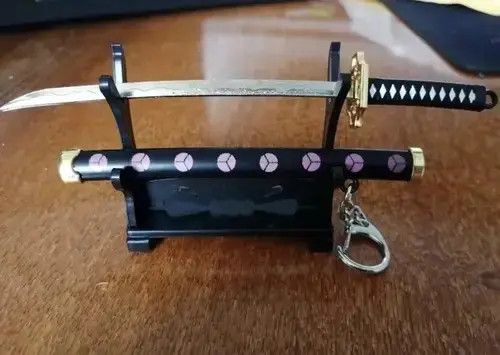 Anime × Japanese Brand Black+pink Roronoa Zoro Sword Keychain + Holder Size ONE SIZE - 1 Thumbnail