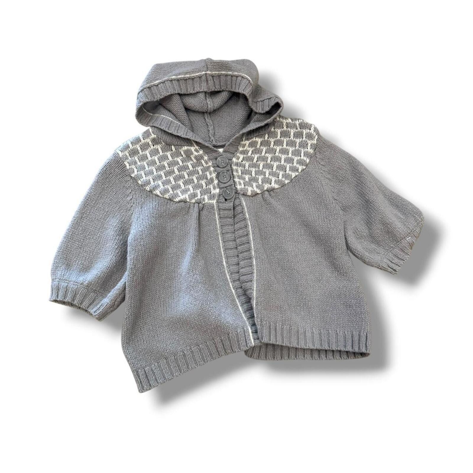 Other Grey + White Hooded Cropped Sweater Size M / US 6-8 / IT 42-44 - 1 Thumbnail