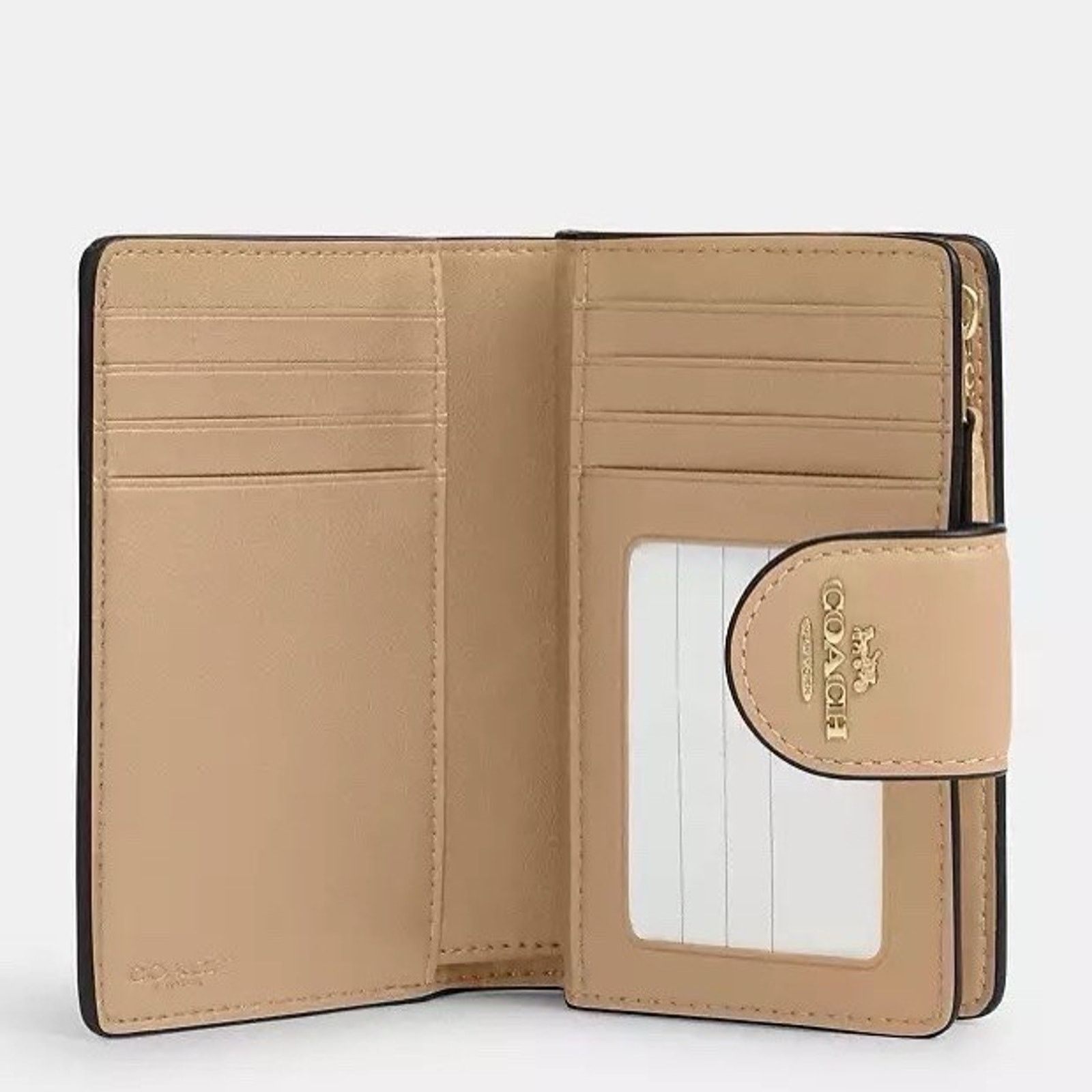 Coach NWT Coach Medium Corner Zip Wallet Leather CR791 Gold/Tan Size ONE SIZE - 7 Thumbnail