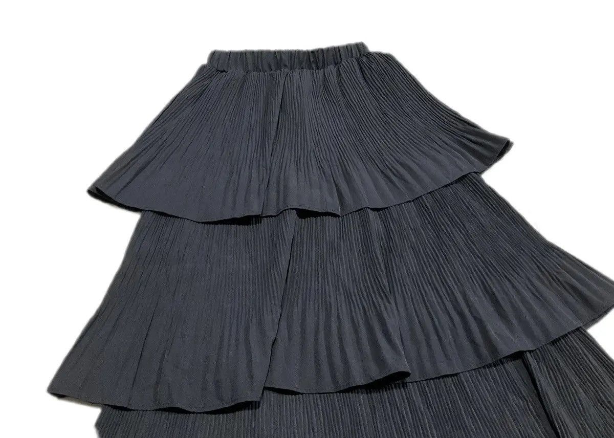 Japanese Brand × Pleats Please Issey Miyake ♟️ Japanese Asymmetrical Ruffled Triple Layer Pleated Skirt Size 22" - 2 Thumbnail