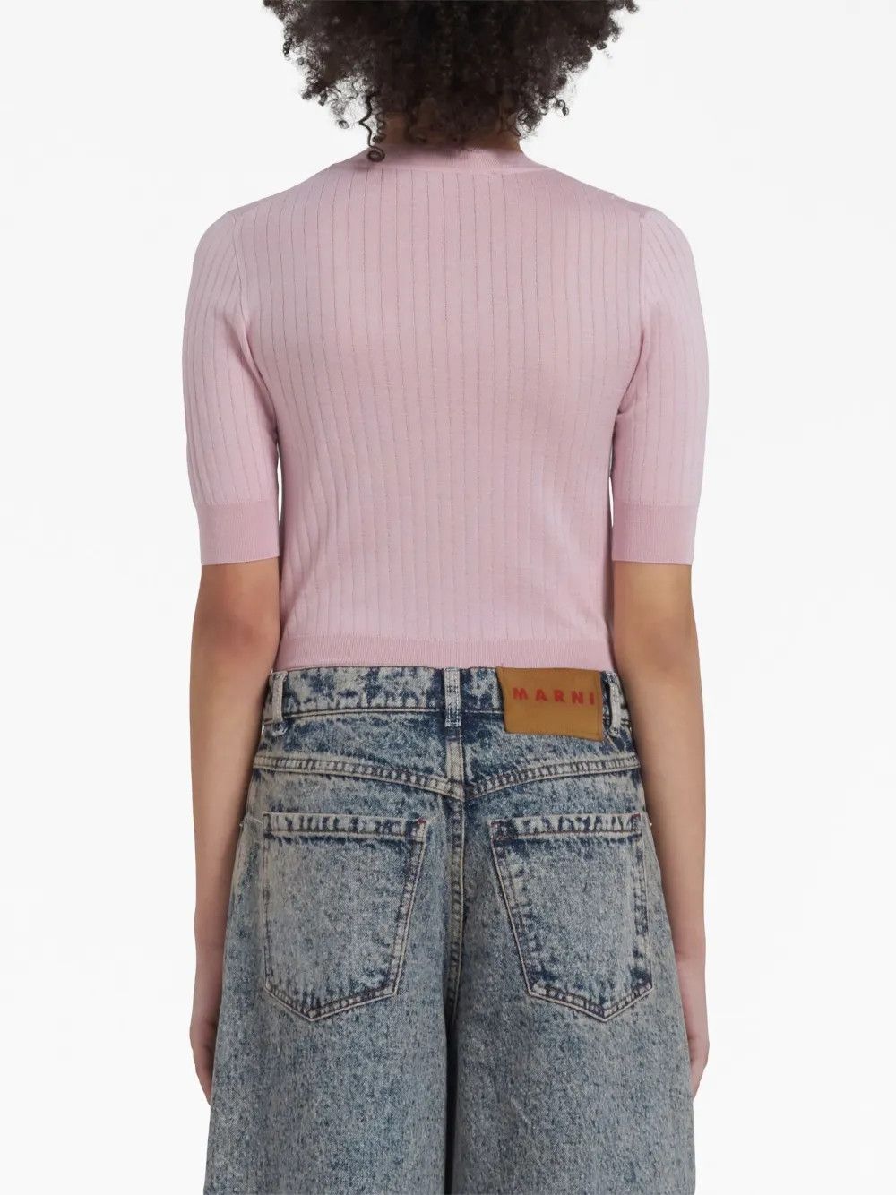 Marni o1y1125 Crewneck Sweater in Light Pink Size XS / US 0-2 / IT 36-38 - 4 Thumbnail