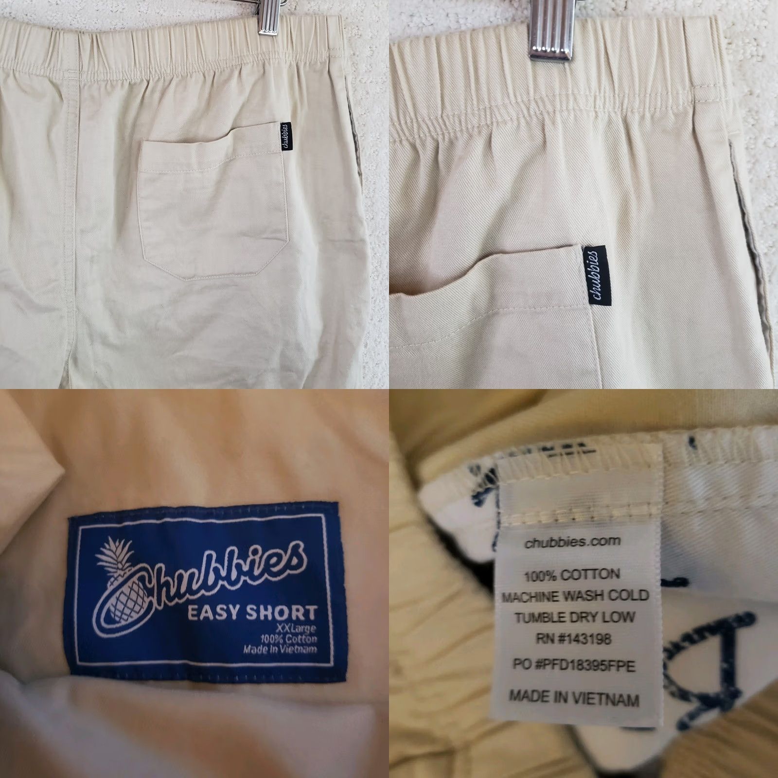 Chubbies Chubbies Easy Shorts Mens 2XL Khaki Elastic Waist Drawstring Bermuda Chino Shorts Casual Travel Size US 39 - 8 Thumbnail