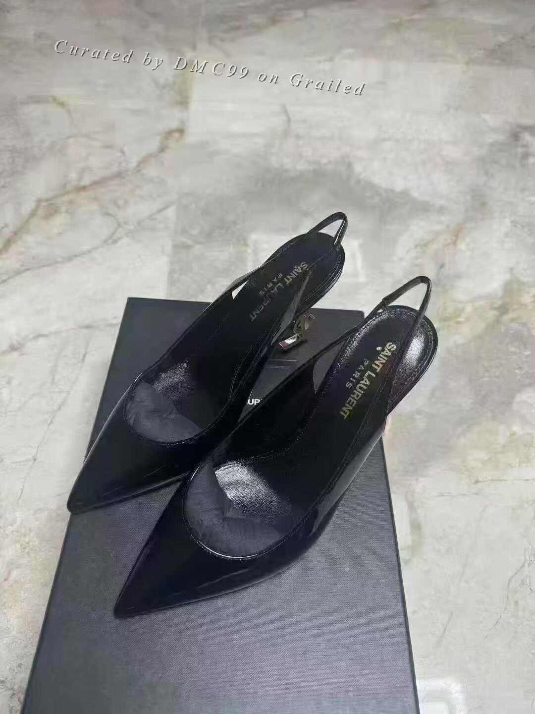 Yves Saint Laurent YSL Saint Laurent Black Satin High Heels Size US 6 / IT 36 - 1 Thumbnail