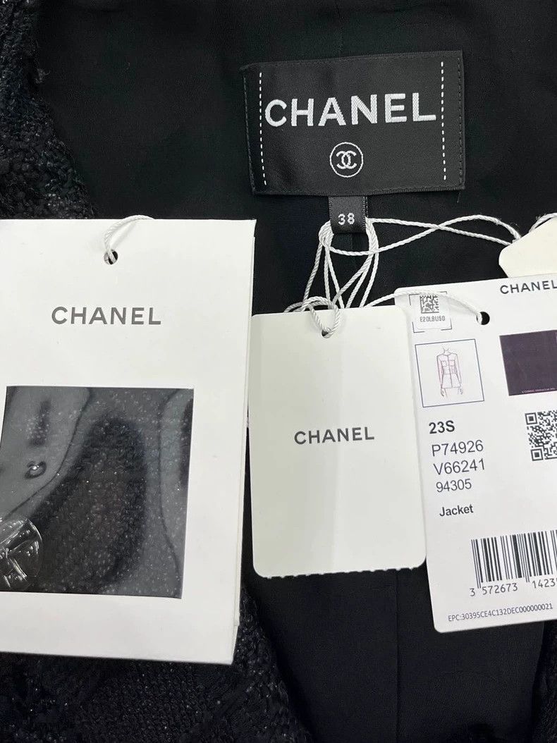 Chanel Chanel 23S black glitter skirt tweed waist skirt dress Size S / US 4 / IT 40 - 7 Thumbnail