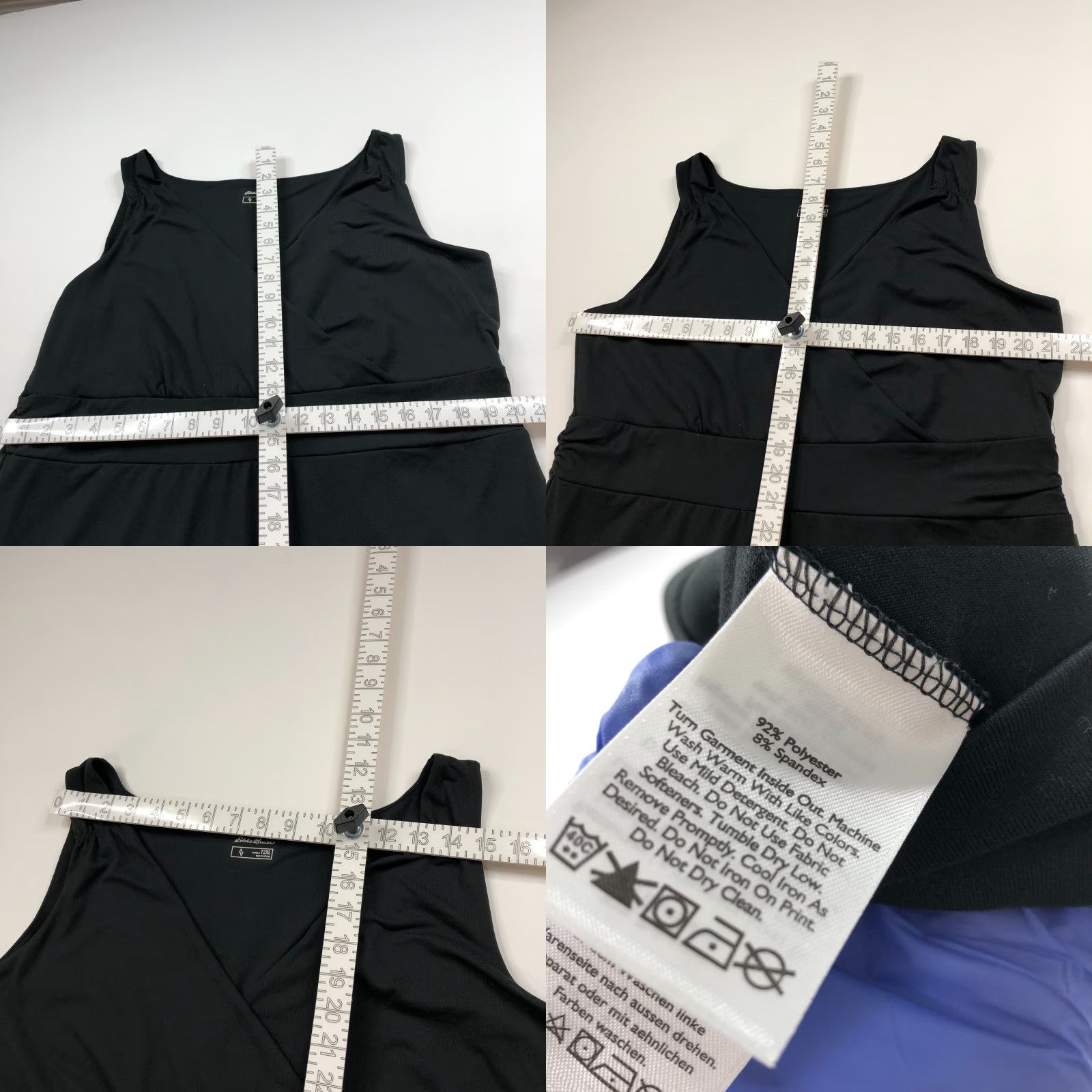 Eddie Bauer Eddie Bauer Travex TALL 2XL Faux Wrap Midi Dress Black MINT Sleeveless V-Neck A-Line Womens Size XXL / US 16-18 / IT 52-54 - 8 Thumbnail