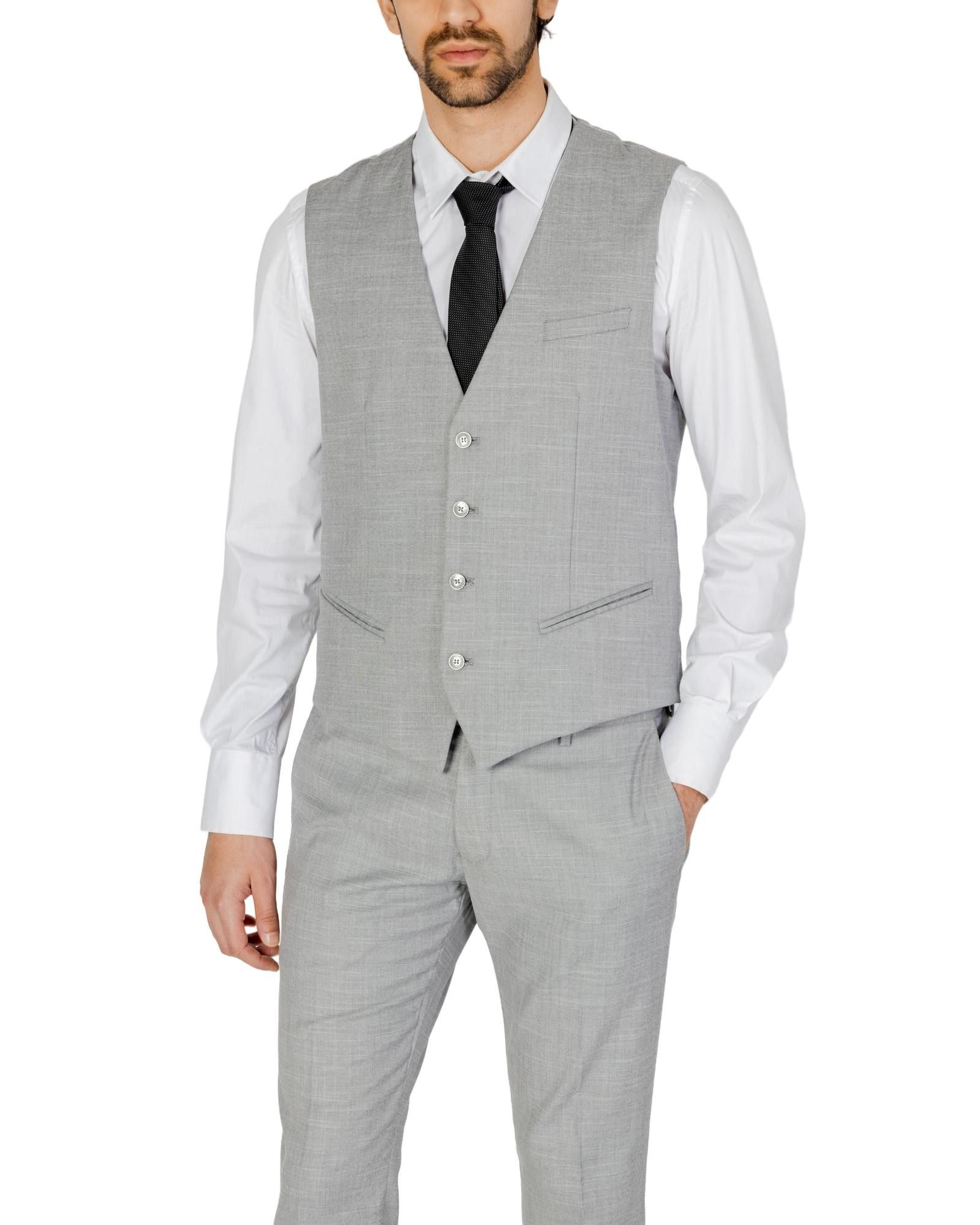 Image of Antony Morato Buttoned Sleeveless Gilet in Grey, Men's (Size XL)