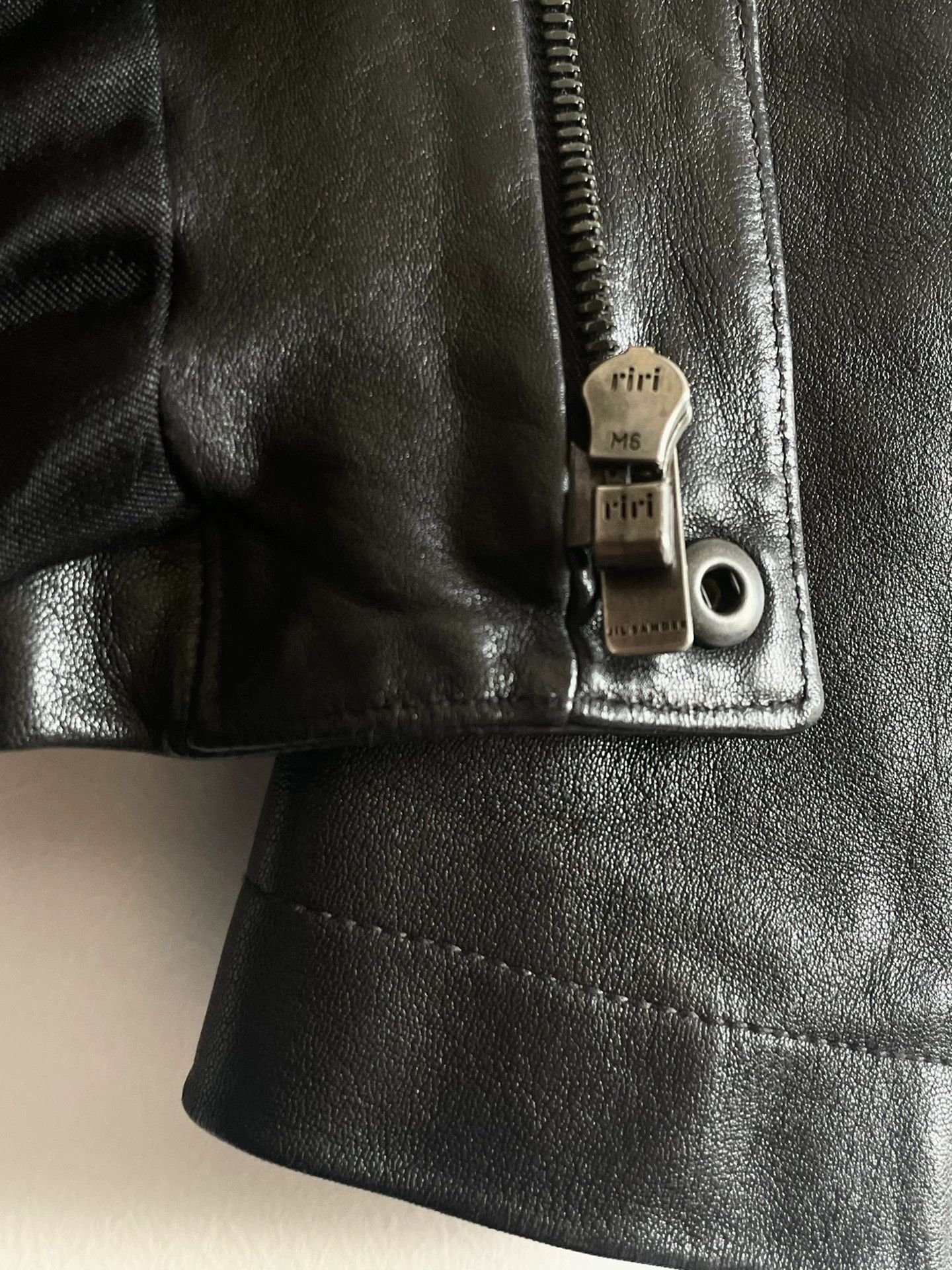 Jil Sander Black Leather Moto Jacket with Stand Collar Size US S / EU 44-46 / 1 - 7 Thumbnail