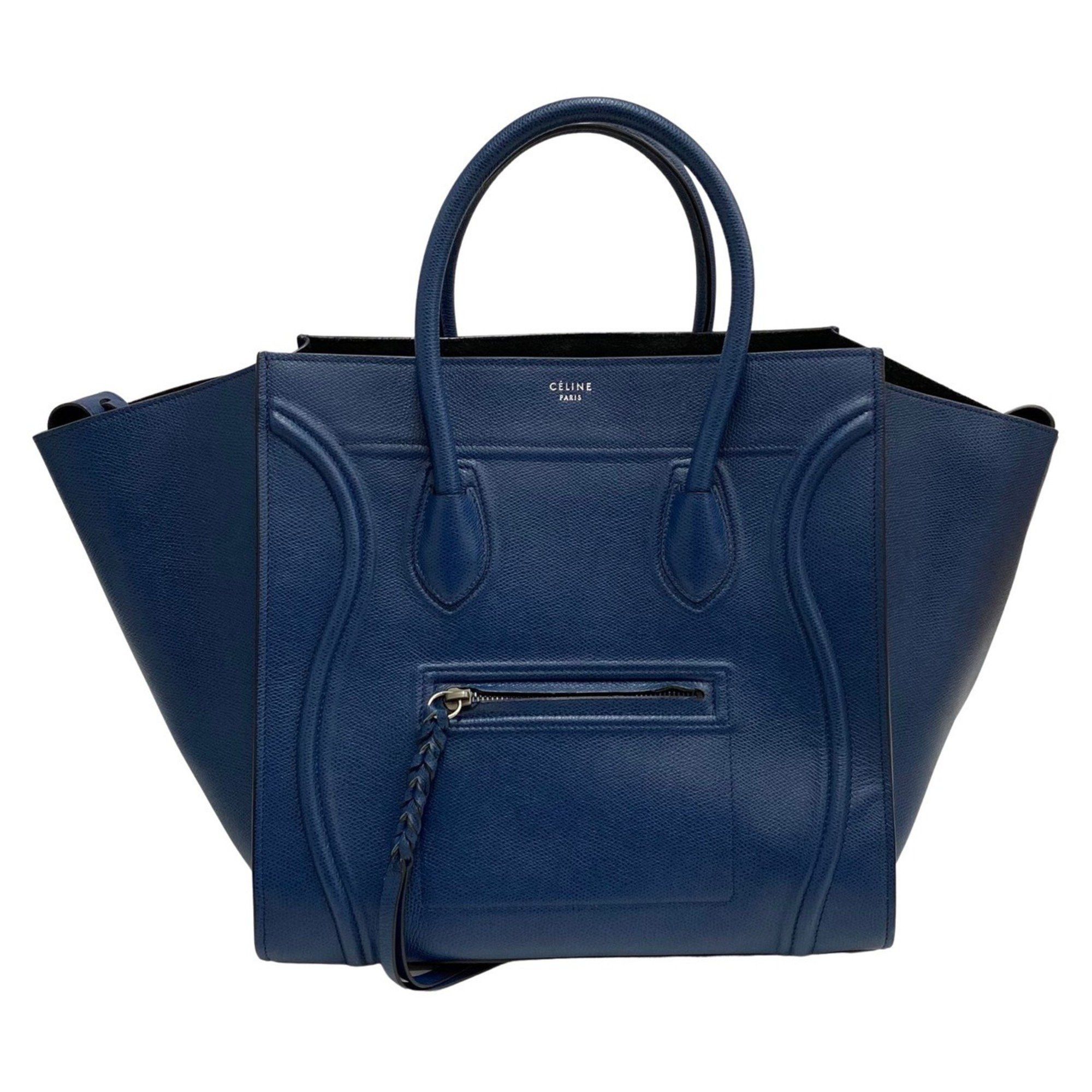 image of Celine Céline Luggage Handbag in Blue, Women's