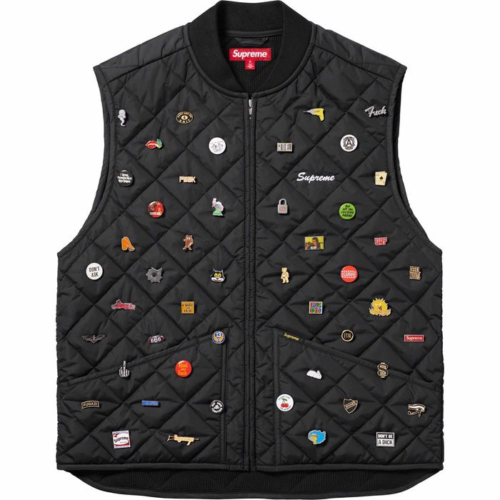 Supreme Supreme Quilted Work Vest Pins | Grailed