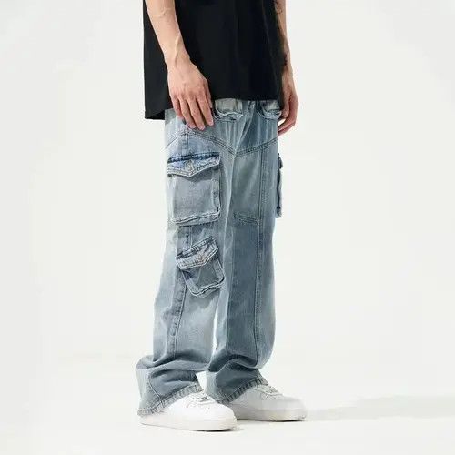 Jean Opium Cargo Baggy Flared Denim Jeans Size US 32 / EU 48 - 4 Thumbnail