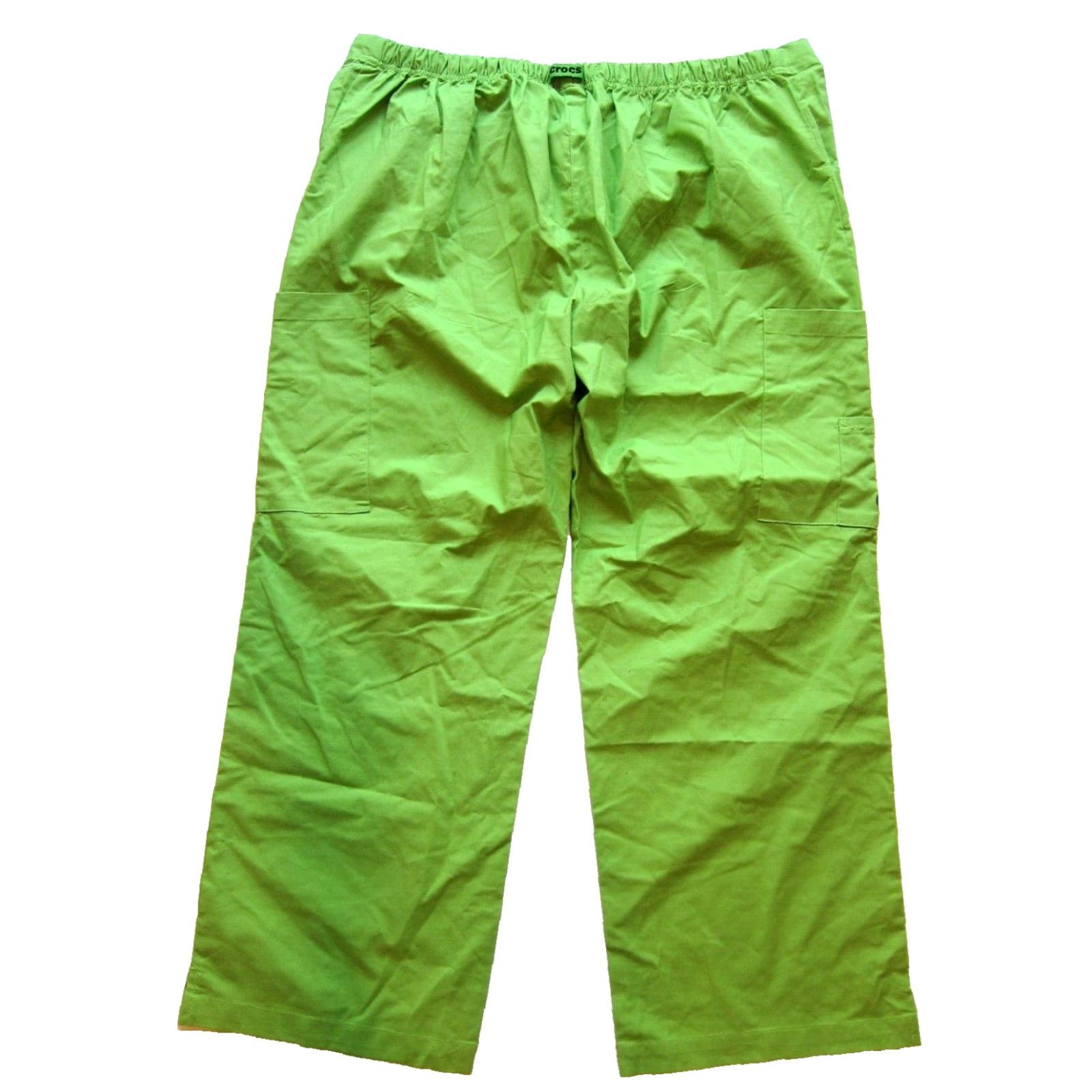 Crocs NWT Crocs Medical Apparel Neon Green Cotton Pocket Cargo Nursing Pant Women XL Size 40" / US 18 - 2 Thumbnail