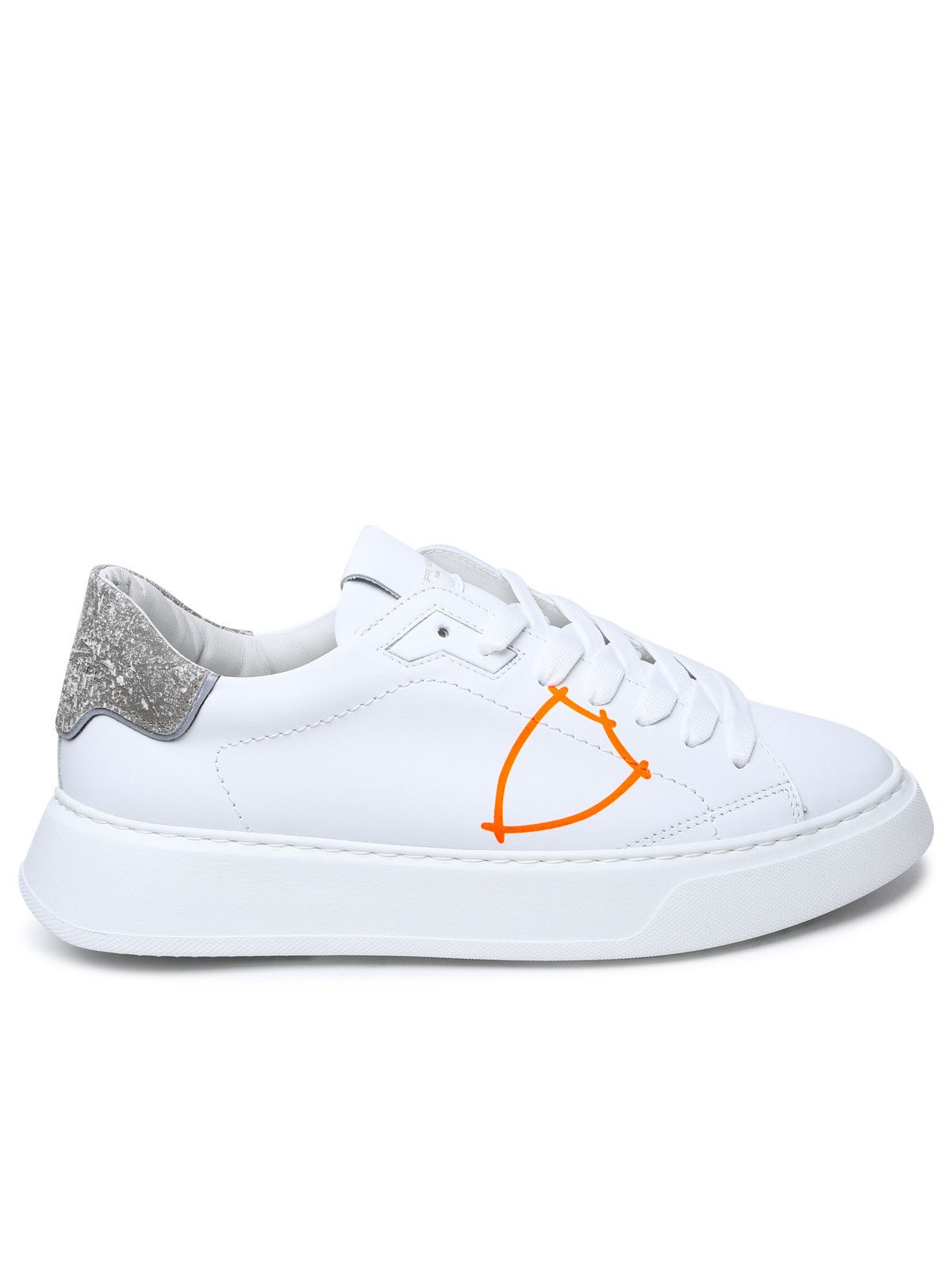 image of Philippe Model White Leather Sneakers, Men's (Size 12)