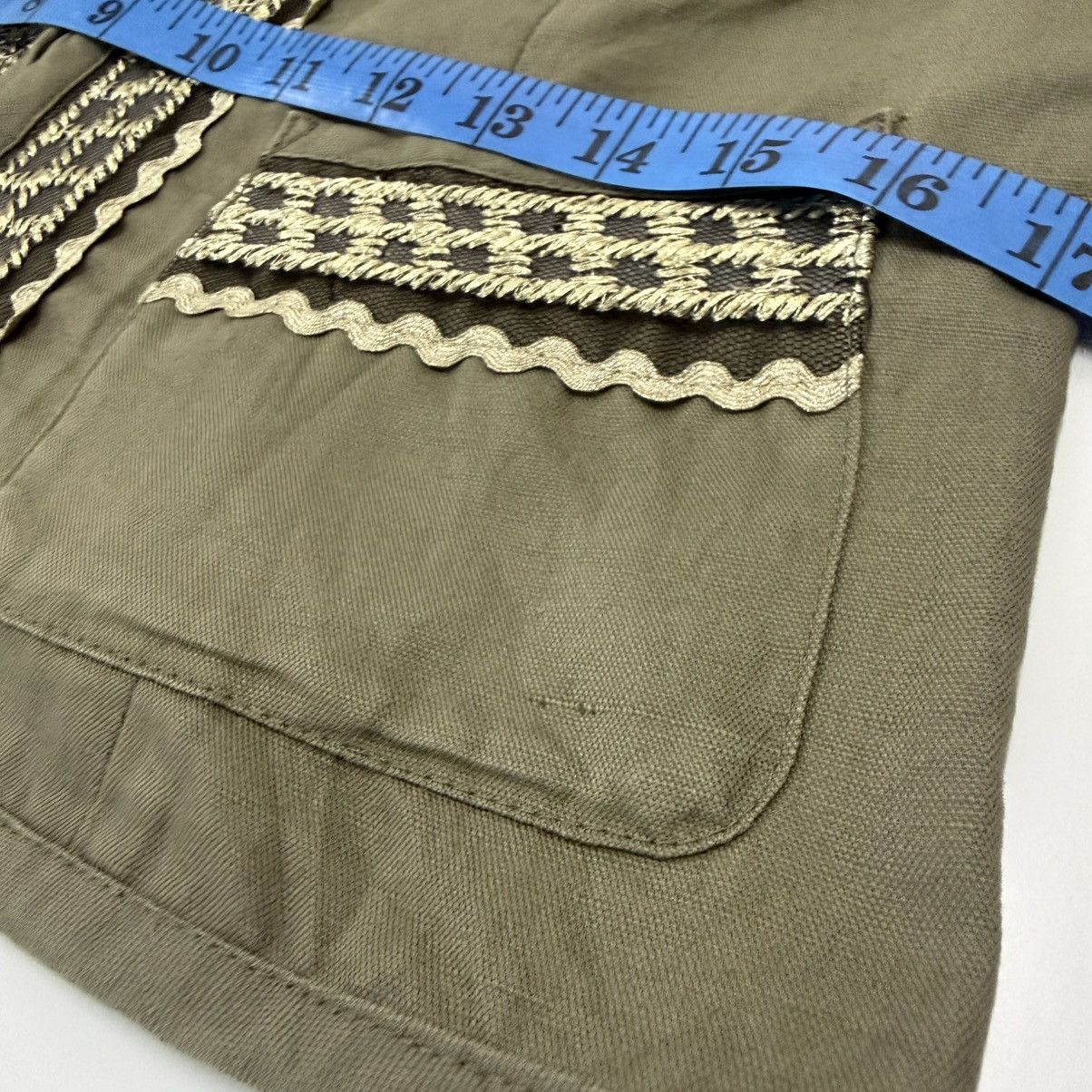 Vivienne Tam 🔥 90s Vivienne Tam Olive Cropped Jacket Boho Beaded Designer Size S / US 4 / IT 40 - 7 Thumbnail