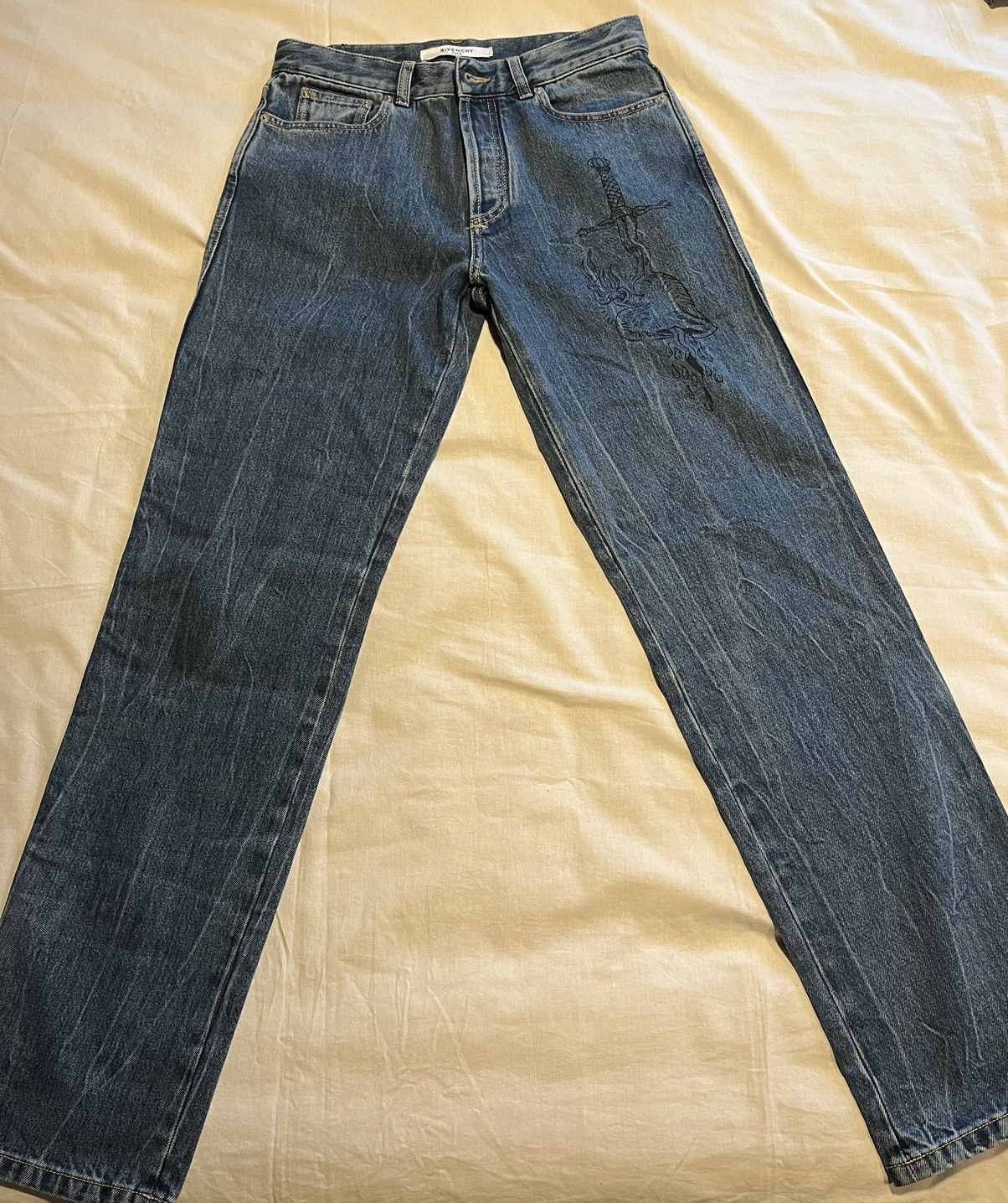 Givenchy Givenchy straight leg print denim pans. Size US 28 / EU 44 - 2 Thumbnail