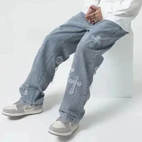 Japanese Brand Streetwear Hip Hop Low Rise Baggy Jeans Size US 32 / EU 48 - 5 Thumbnail