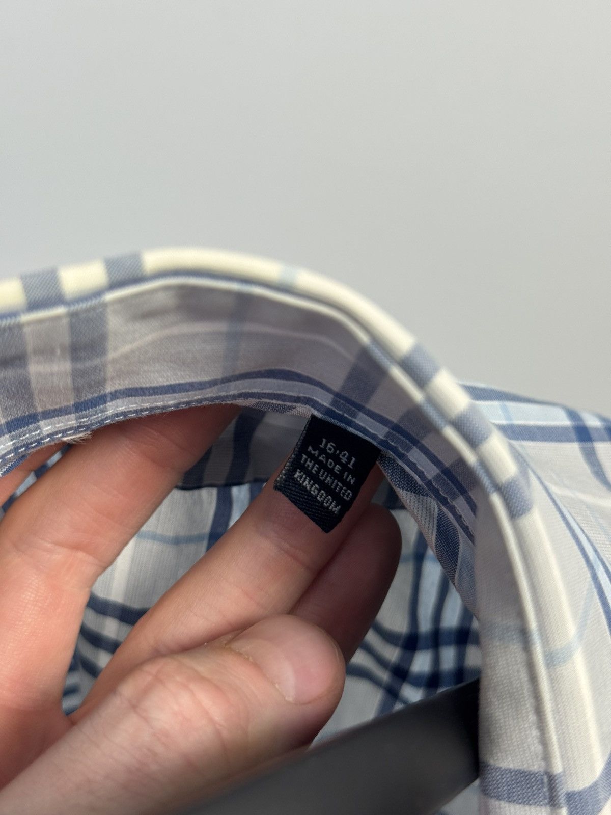 Burberry Vintage Burberry Nova Check Long Sleeve Blue Shirt Size US L / EU 52-54 / 3 - 11 Thumbnail