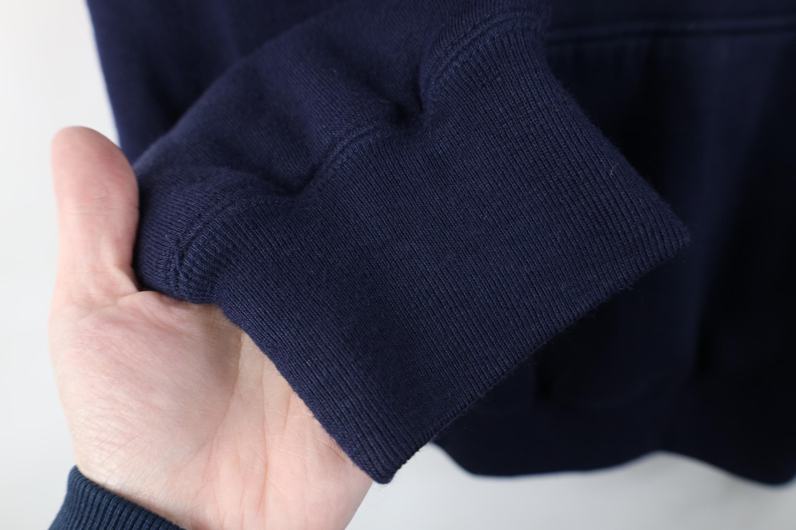 Vintage Vintage 90s Streetwear Waffle Knit Lined Henley Hoodie Blue Size US L / EU 52-54 / 3 - 9 Thumbnail