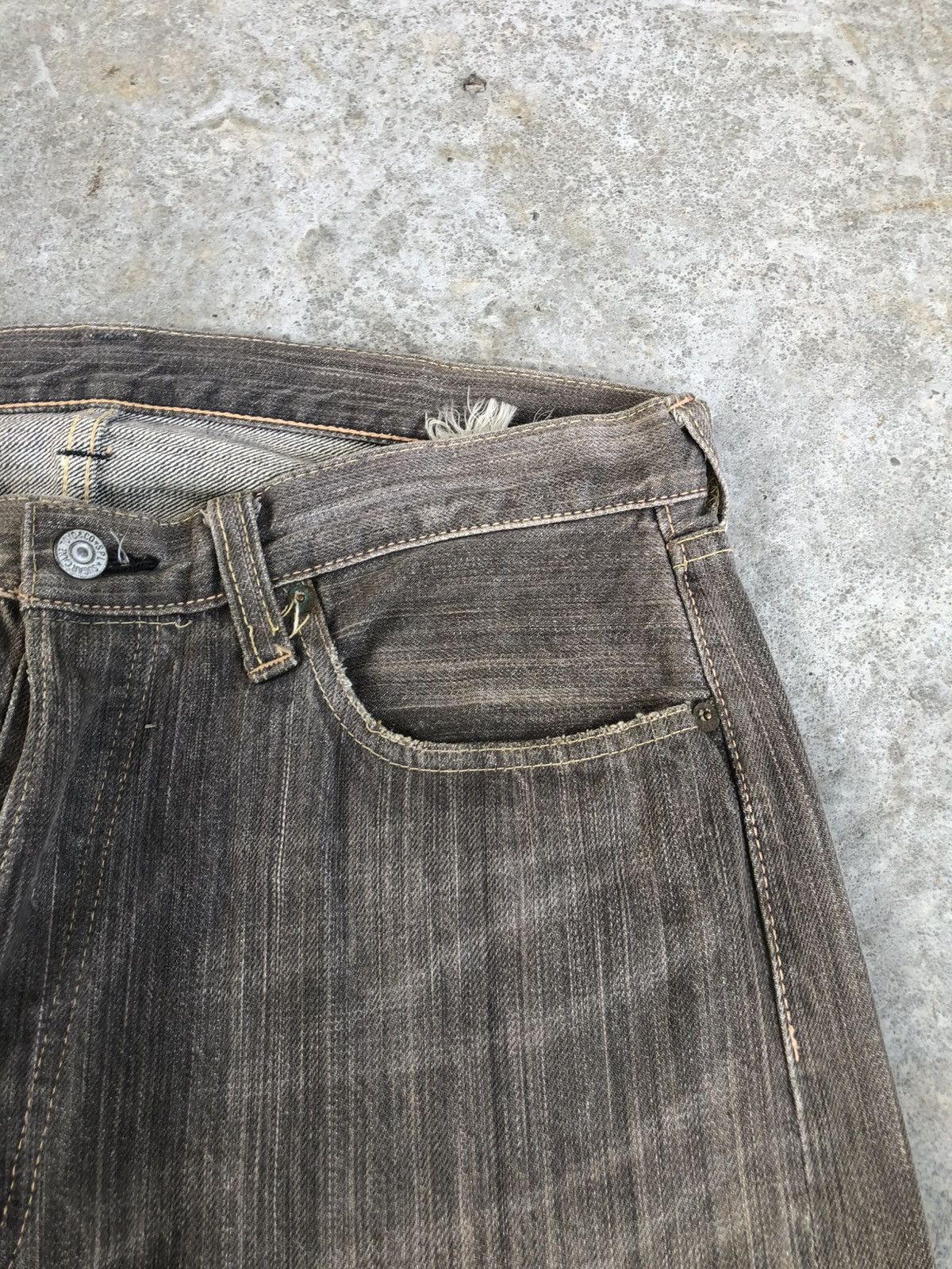 Sugar Cane Vintage Sugarcane Selvedge Denim Distressed Denim Size US 33 - 16 Thumbnail