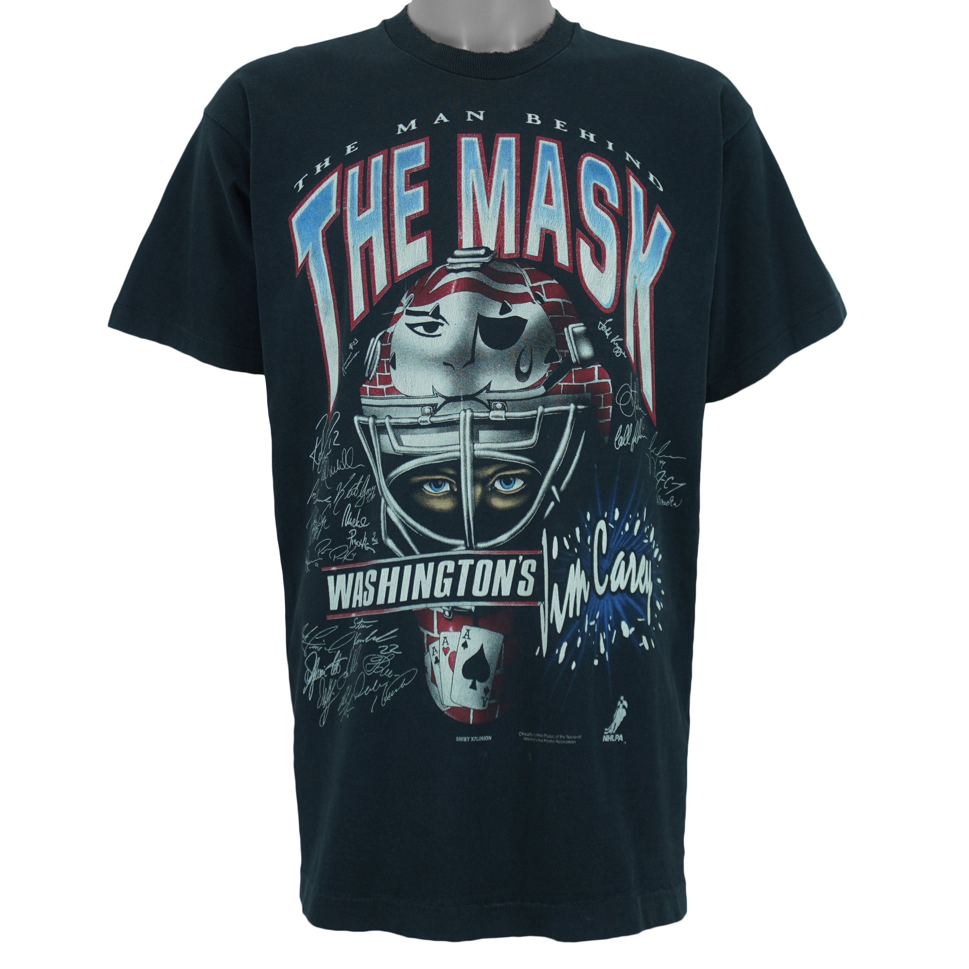 NHL Washington Capitals The Man Behind the Mask T-Shirt 1990s Size US XL / EU 56 / 4 - 1 Thumbnail