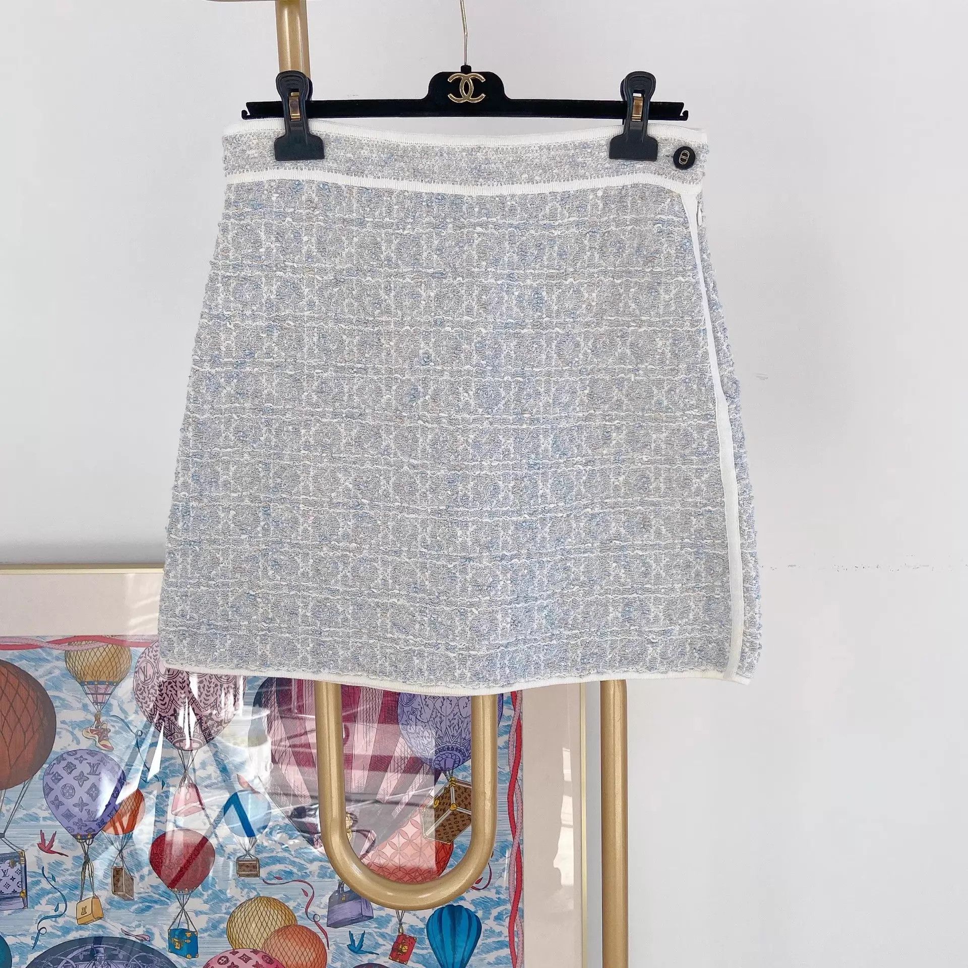 Dior Christian Dior Women's Blue Tweed Skirt F40 25SS Size 28" / US 6 / IT 42 - 2 Thumbnail