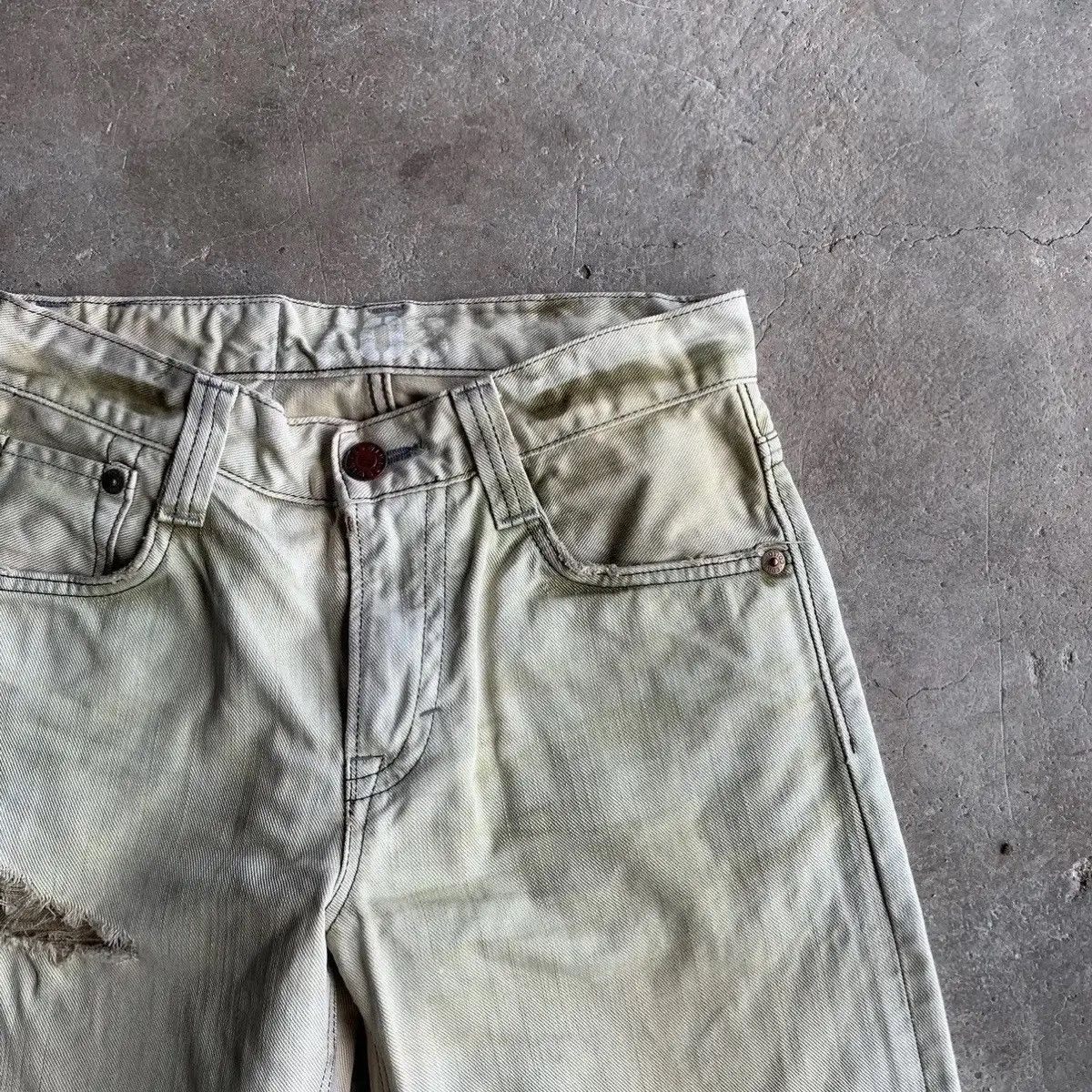 Kapital 💥 DESTROYED! Edwin 503 x Blue Trip Jeans Rugged Faded Pants Size US 29 - 7 Thumbnail