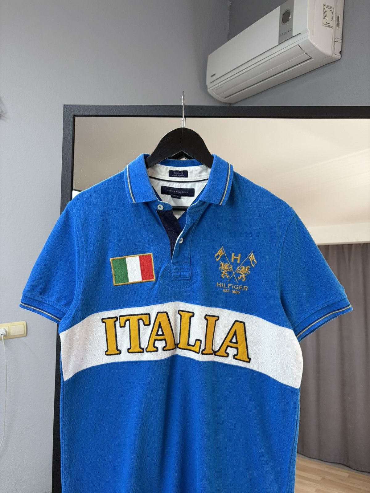 Polo Ralph Lauren Italia Polo Tee Blue 🇮🇹 Vintage Style Big Logo Flag y2k Rugby Size US M / EU 48-50 / 2 - 4 Thumbnail