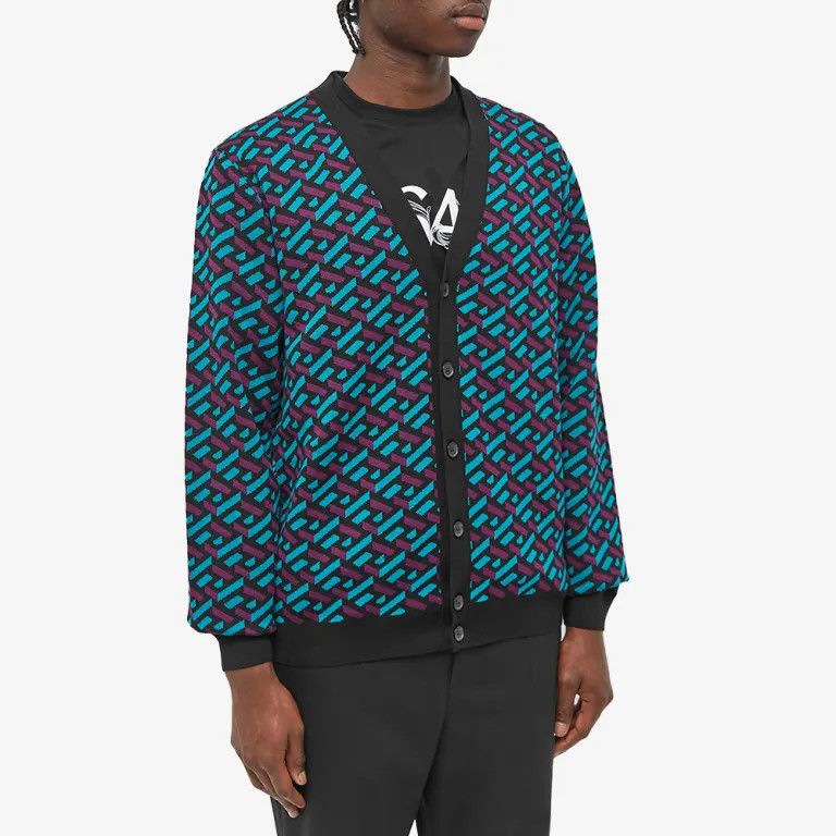 Versace VERSACE La Greca knit black wool cardigan sweater Large Size US L / EU 52-54 / 3 - 2 Thumbnail