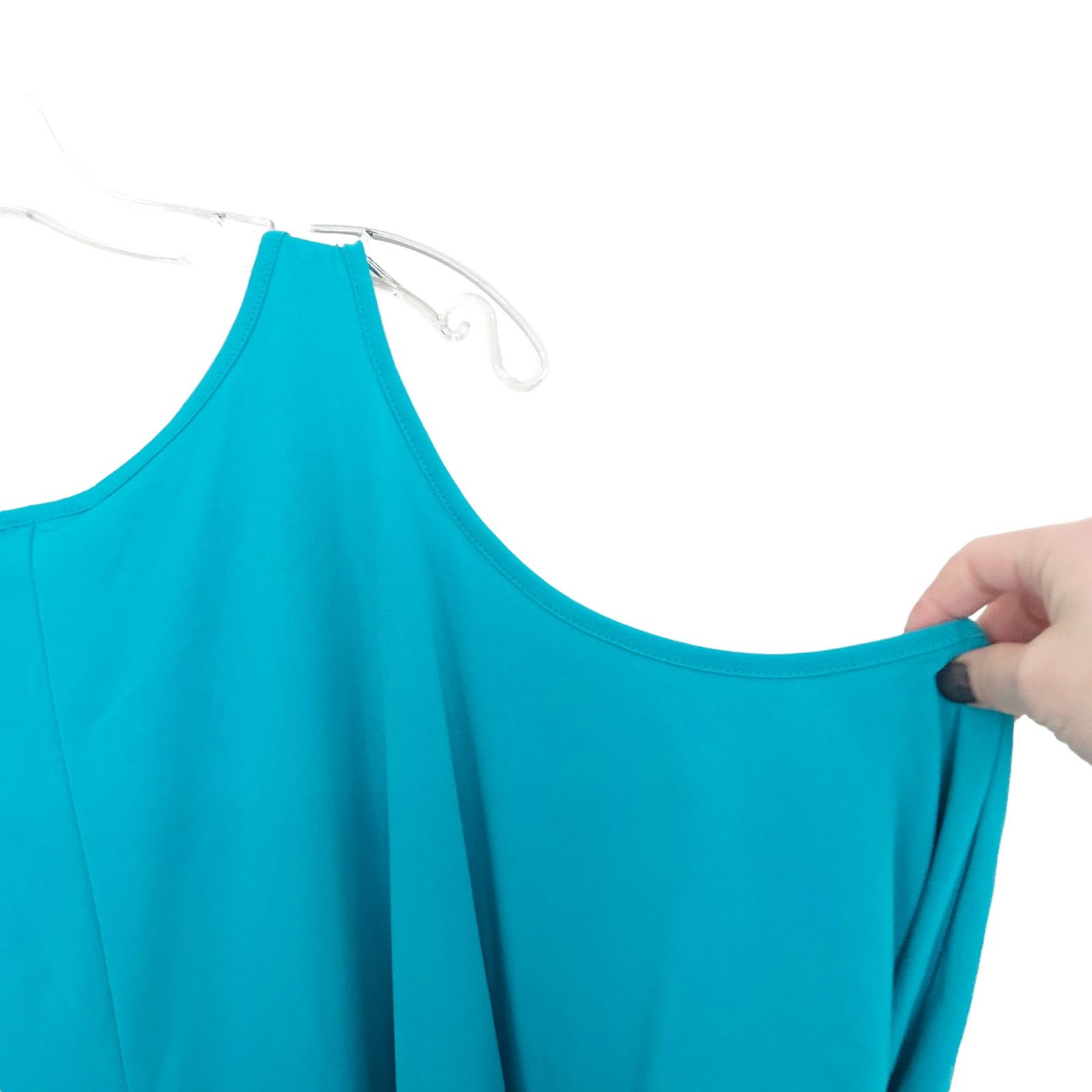 Other Lane Bryant Teal Beaded Cold Shoulder Blouse Sz 22/24 Size 3XL / US 20-22 - 7 Thumbnail