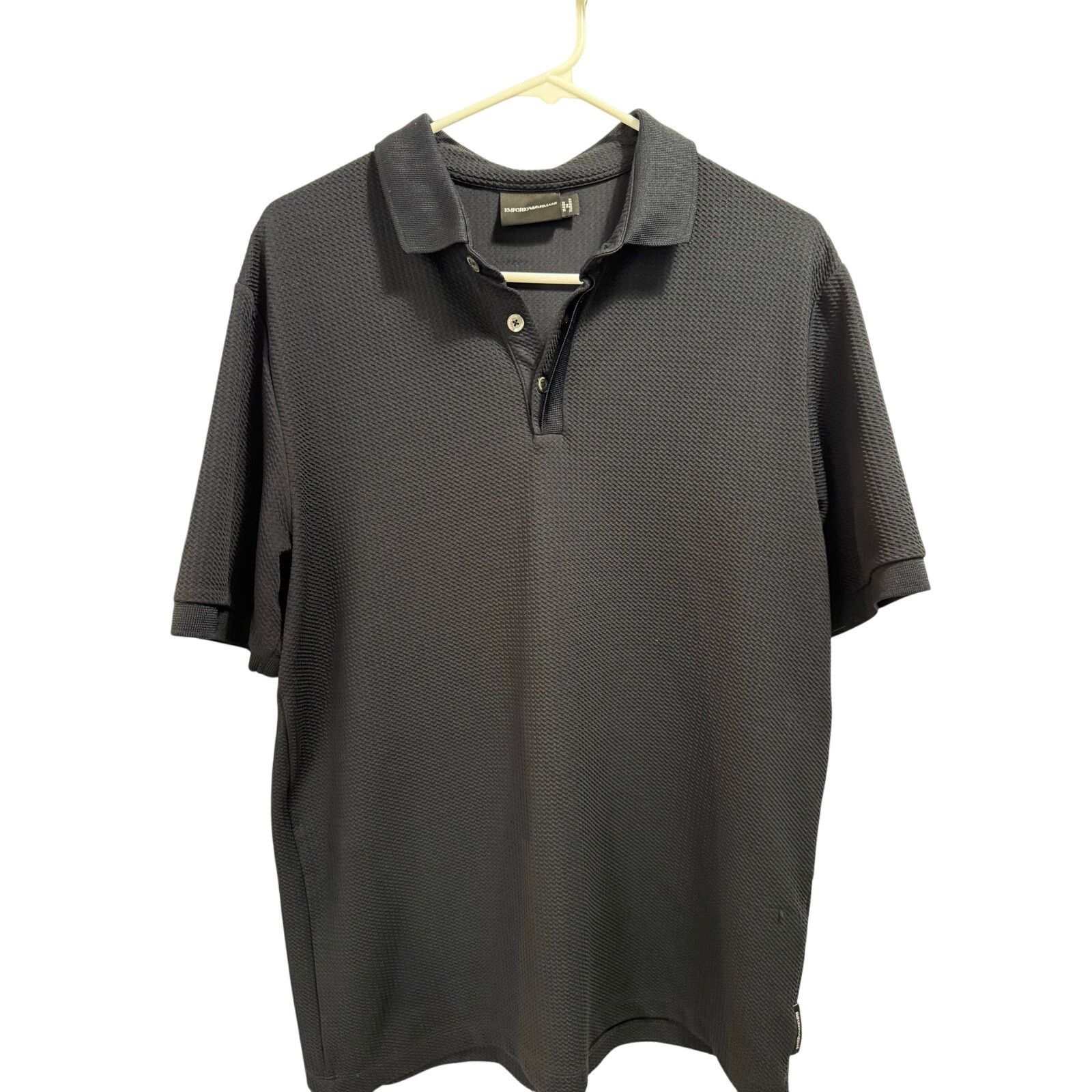 Emporio Armani EMPORO ARMANI Jacquard Basketweave Polo XL (Runs small) Size US XL / EU 56 / 4 - 1 Thumbnail