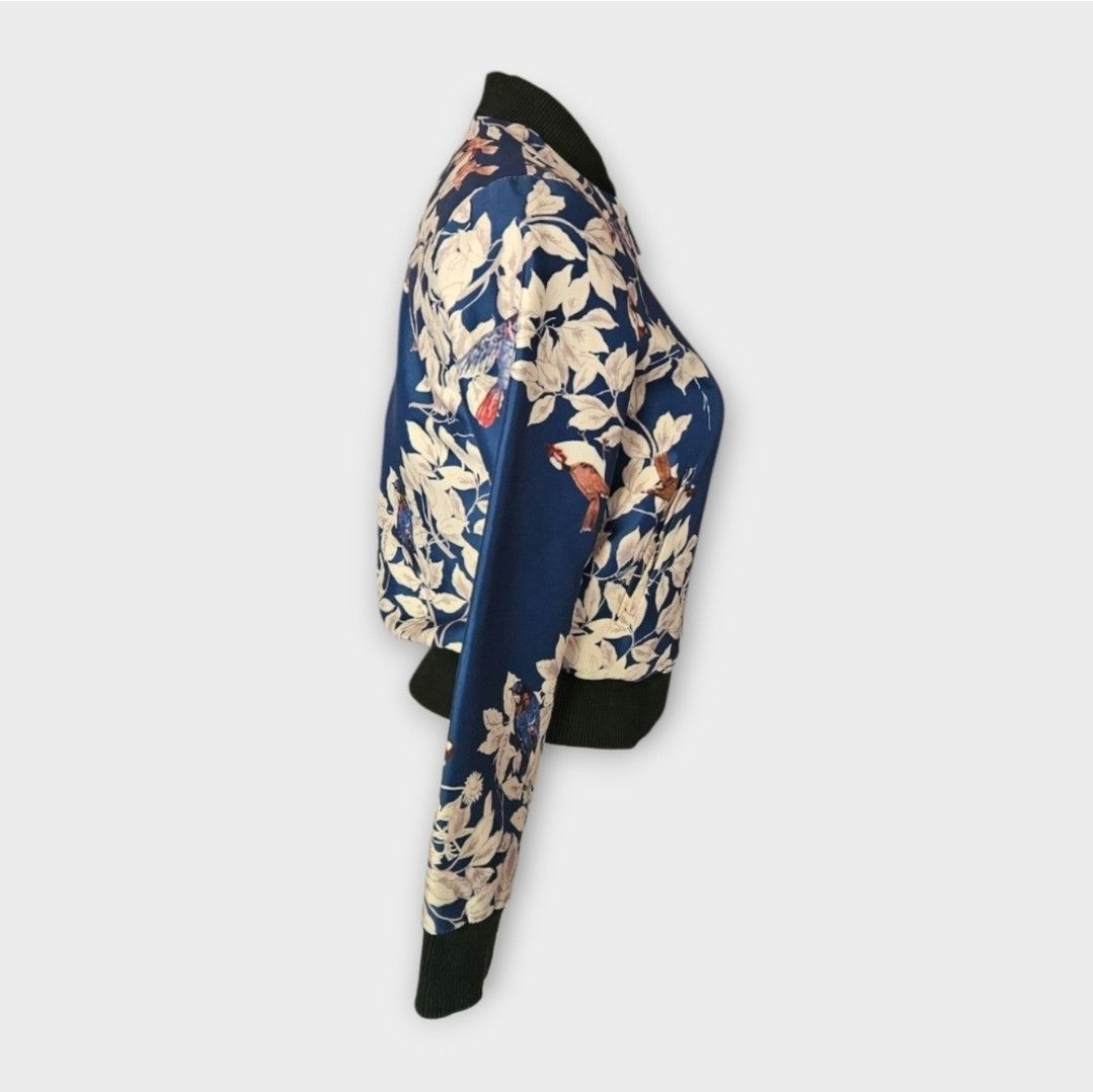 Dolce & Gabbana Dolce & Gabbana Blue Bird Floral Bomber Jacket Size XS / US 0-2 / IT 36-38 - 3 Thumbnail