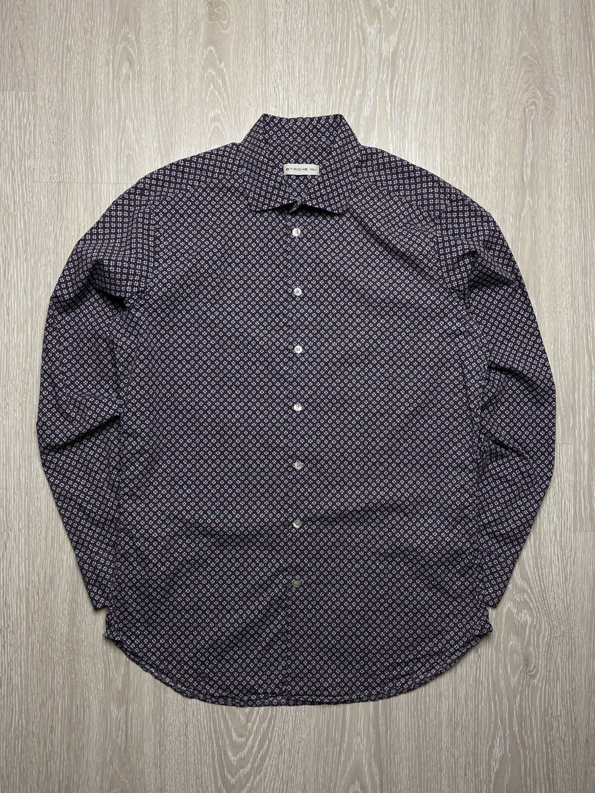 Etro Etro Milano Men’s Shirt Size 42 16.5 XL Geometric Tile Print Size US XL / EU 56 / 4 - 1 Thumbnail
