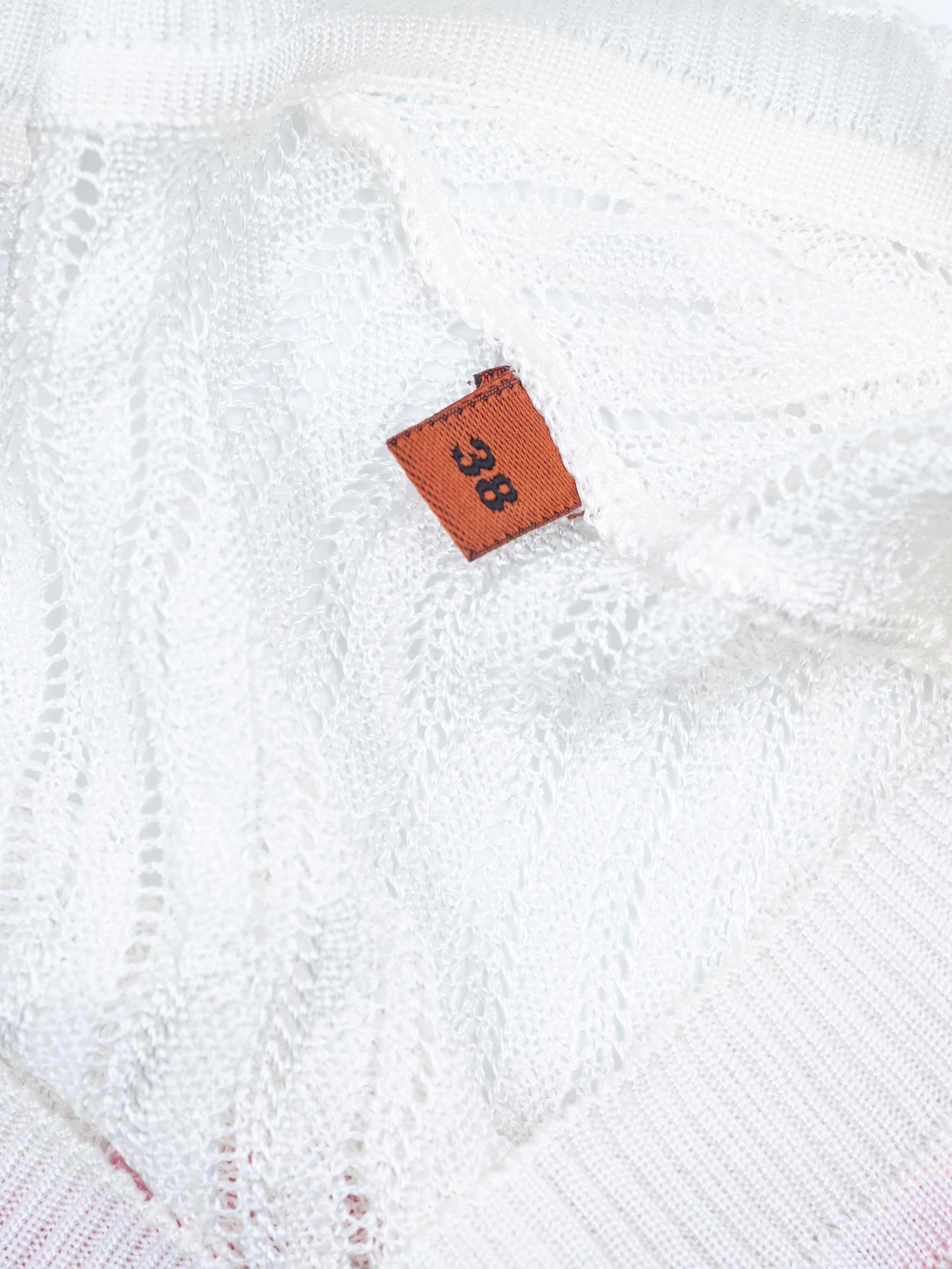 Missoni Missoni White V-neck Knitted Pullover with Mixed Patterns Size XS / US 0-2 / IT 36-38 - 4 Thumbnail