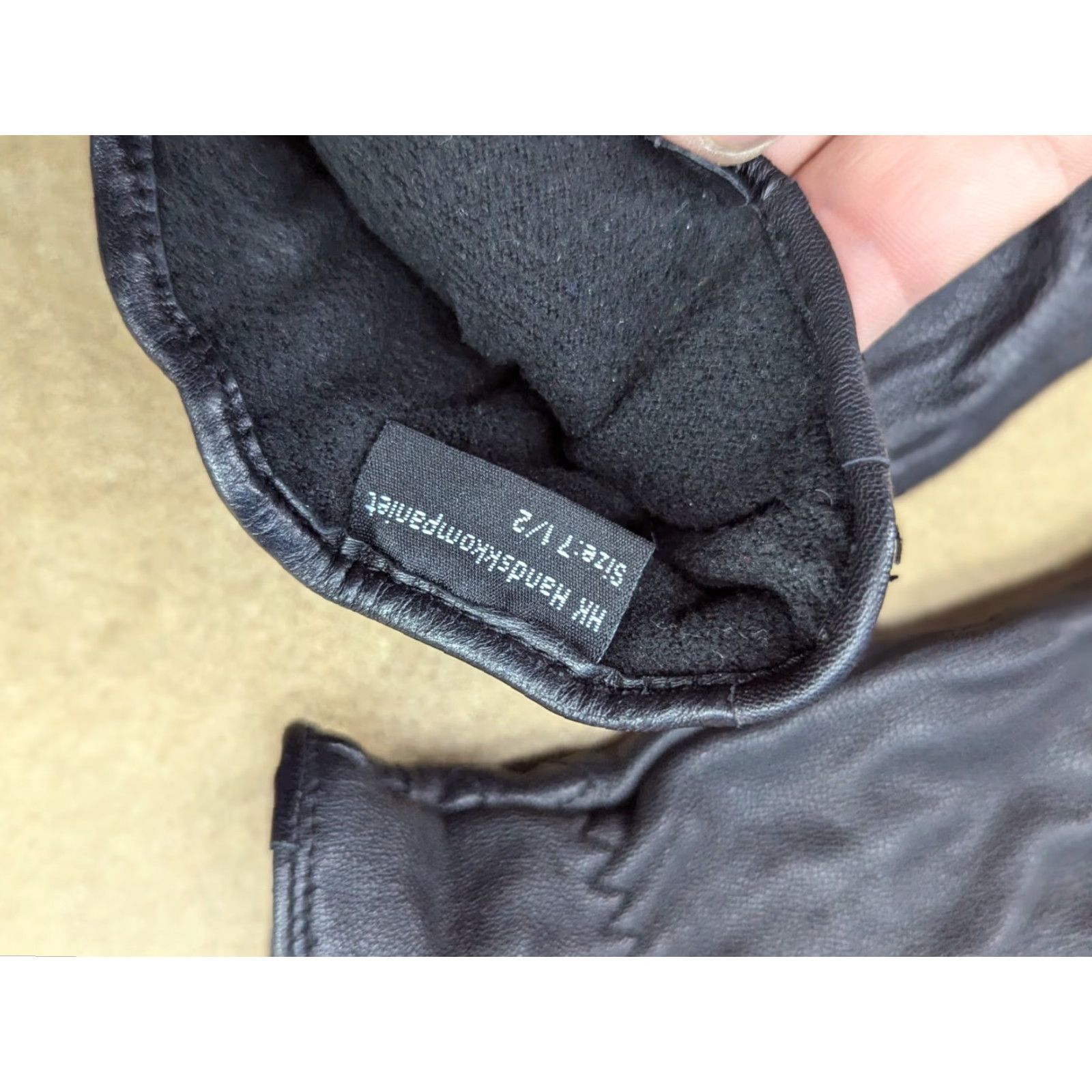 Vintage Genuine Leather Womens Gloves Size 7.5 Black Winter Lined Glove Ladies Fleece Lining - Womens, Glove, Leather, Black, 7.5 Size M / US 6-8 / IT 42-44 - 7 Thumbnail