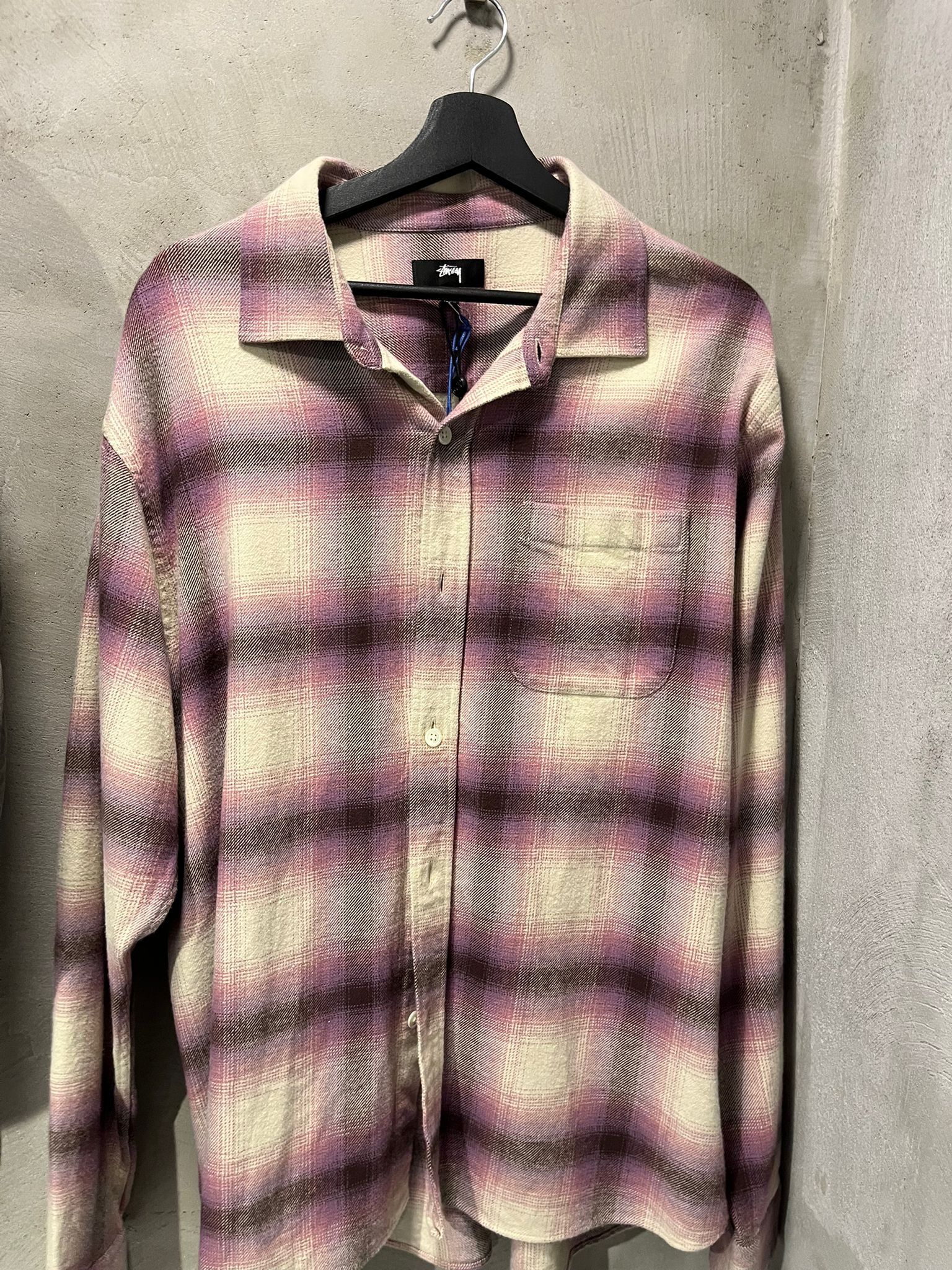 Stüssy Bay Plaid Shirt 'Berry'