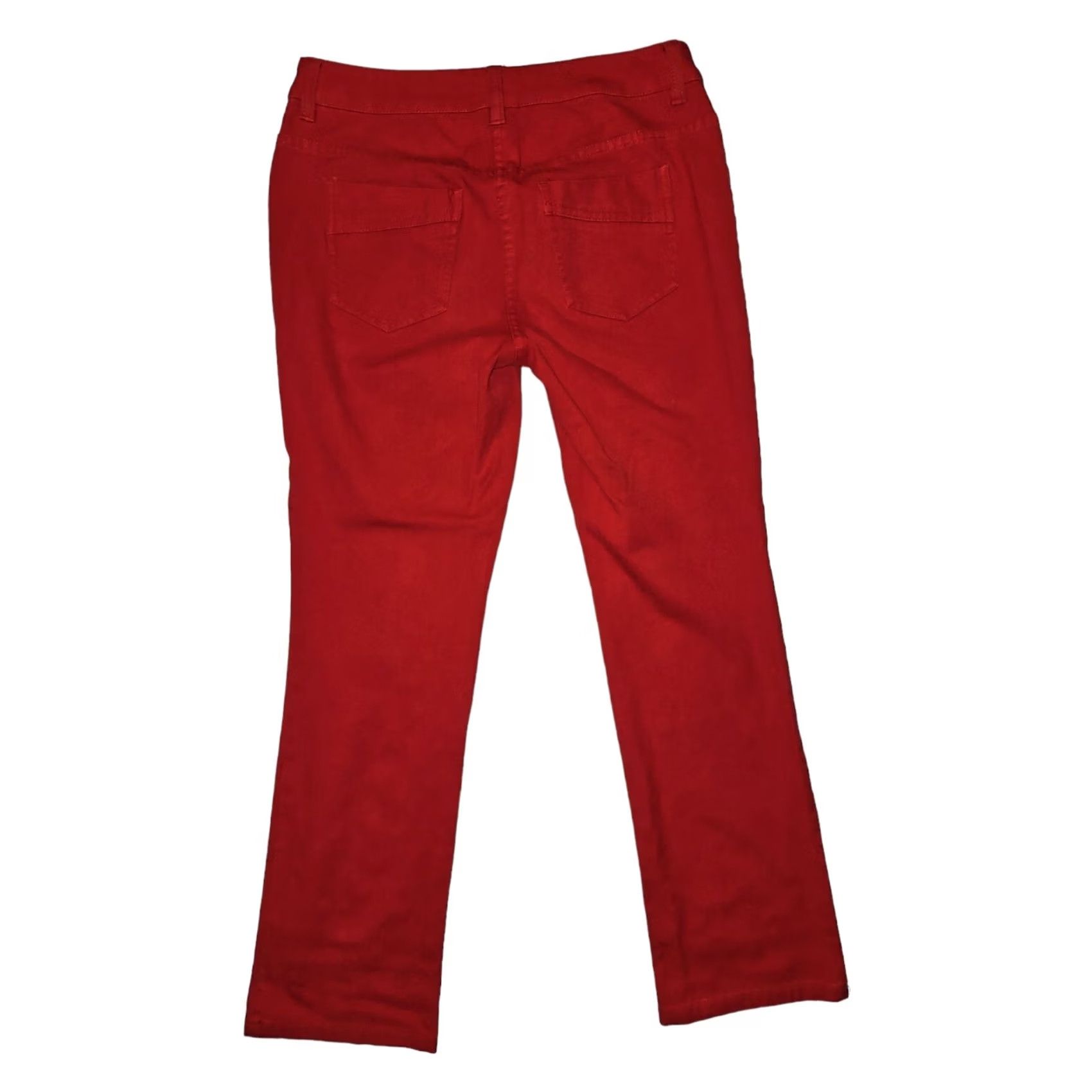 Vintage Chico's Jeans Size 00 Straight Low Rise Red Stretch Back Pockets Casual Workwear Ladies Size 24" / US 00 / IT 34 - 7 Thumbnail