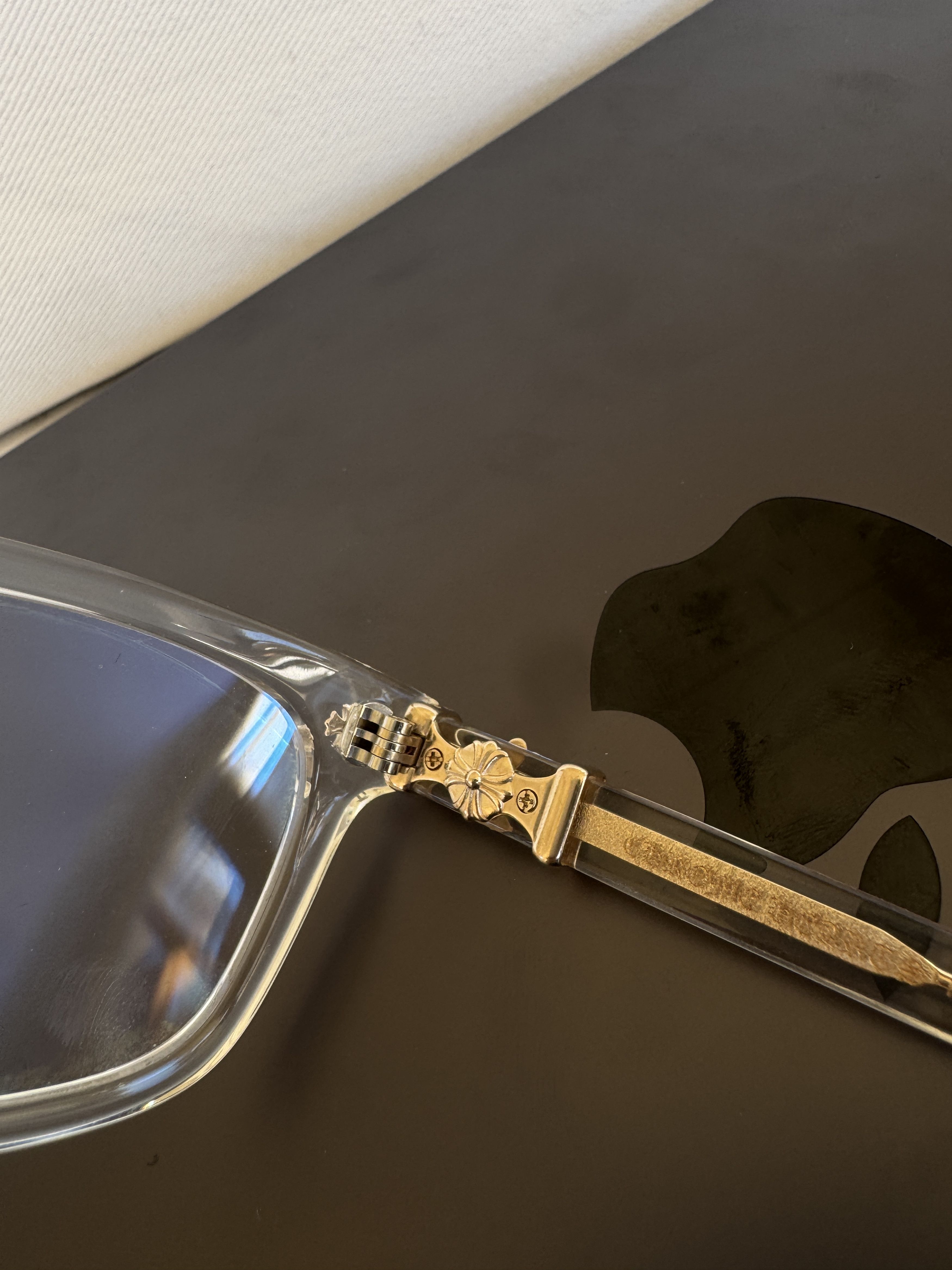Chrome Hearts CHROME HEARTS COX UCKER GLASSES WITH GOLD HARDWARE Size ONE SIZE - 24 Thumbnail