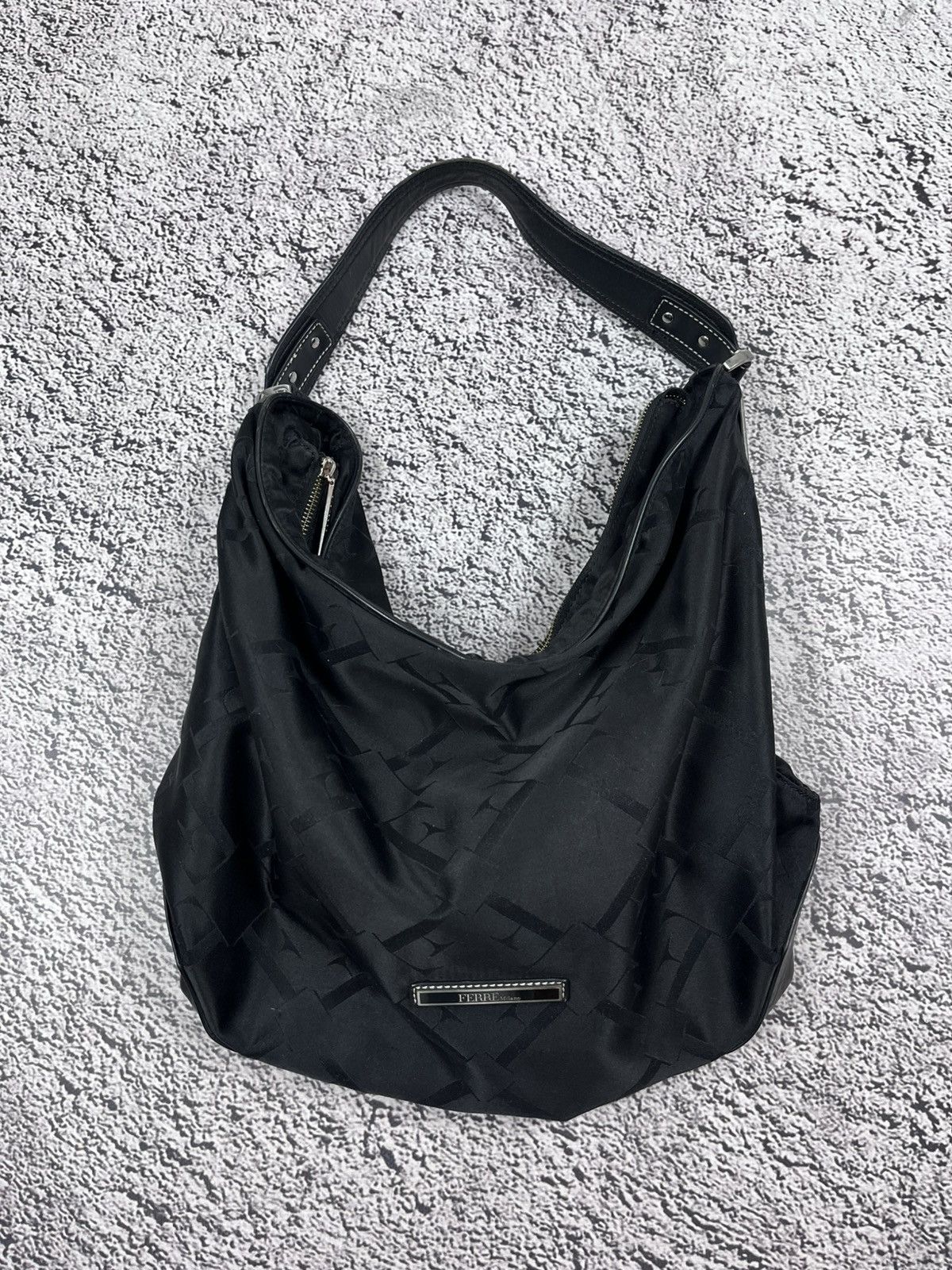 Gianfranco Ferre Vintage Ferre Milano F Monogrammed Logo Hobo Bag Gothic Size ONE SIZE - 1 Thumbnail