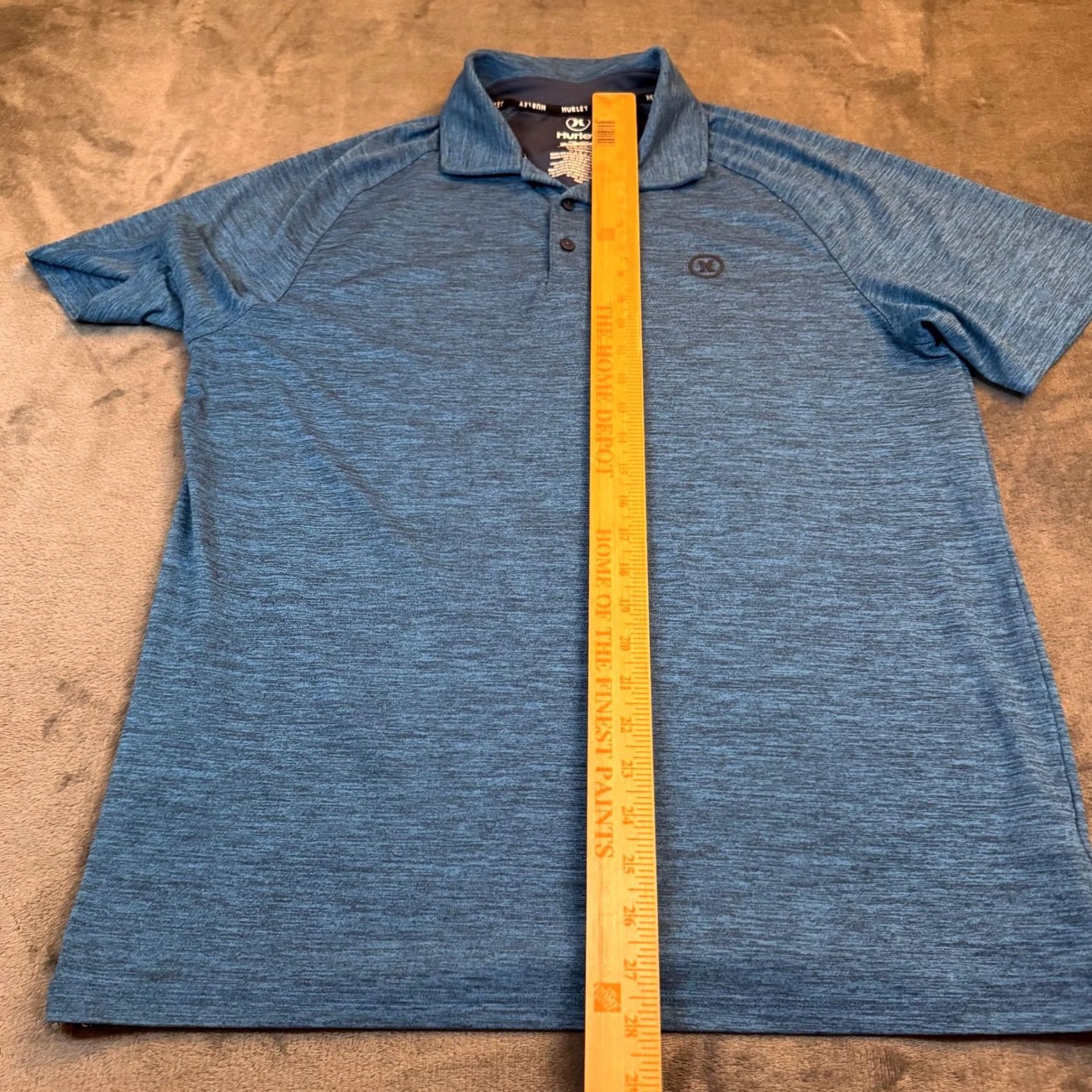 Hurley Hurley Performance Polo Shirt Mens Medium Blue Heathered Stretch Polo Shirt Size US M / EU 48-50 / 2 - 7 Thumbnail