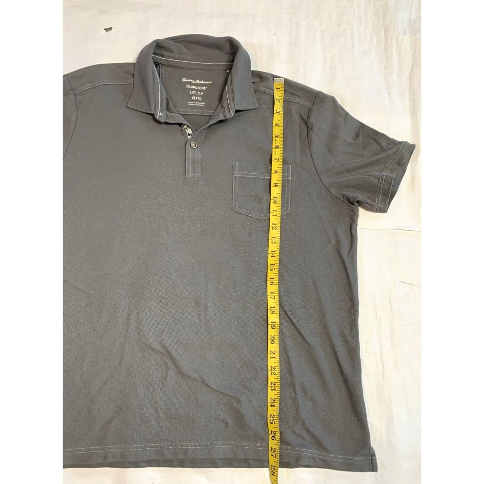 Tommy Bahama VINTAGE Tommy Bahama Island Zone Polo Shirt XL Gray | Cotton Blend Regular Fit, Short Sleeve, Button Collar, Logo Size US XL / EU 56 / 4 - 8 Thumbnail