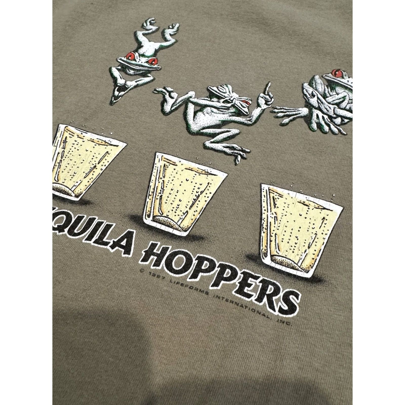 Doublet VINTAGE Frog Tequila Hoppers Shirt Size Large 90s Vtg Funny Double Sided T Size US L / EU 52-54 / 3 - 3 Thumbnail
