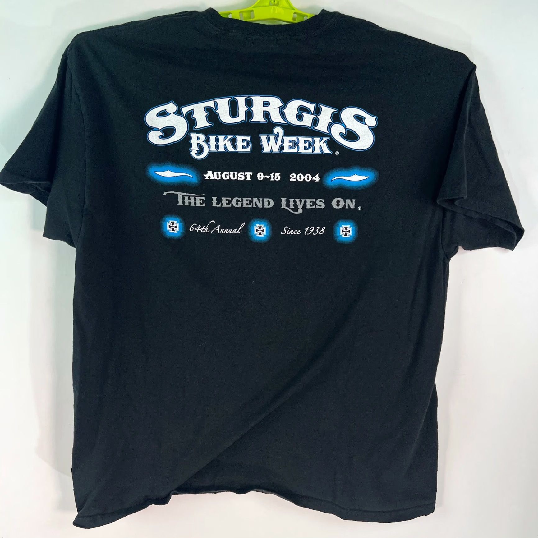 Hanes Hanes Mens Black T Shirt XL Bike Week Sturgis August 2004 The Legends Lives On Graphic Print Crew Neck Short Sleeve 100% Cotton Vintage No Size US XL / EU 56 / 4 - 4 Thumbnail