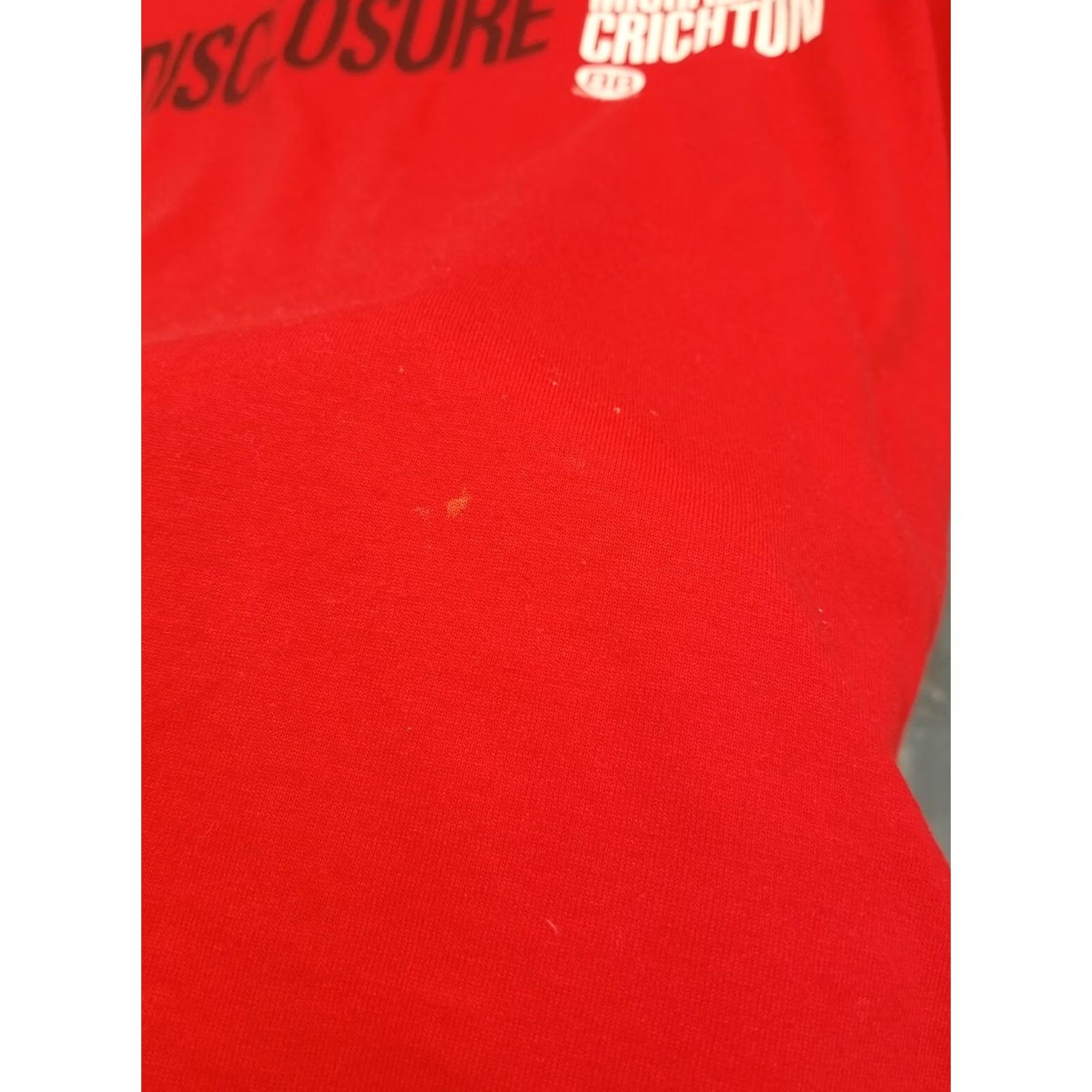 Jerzees VINTAGE DISCLOSURE MICHAEL CRICHTON BALLANTINE BOOKS PROMOTIONAL SHIRT LARGE Shirt Mens L Red Size US L / EU 52-54 / 3 - 5 Thumbnail