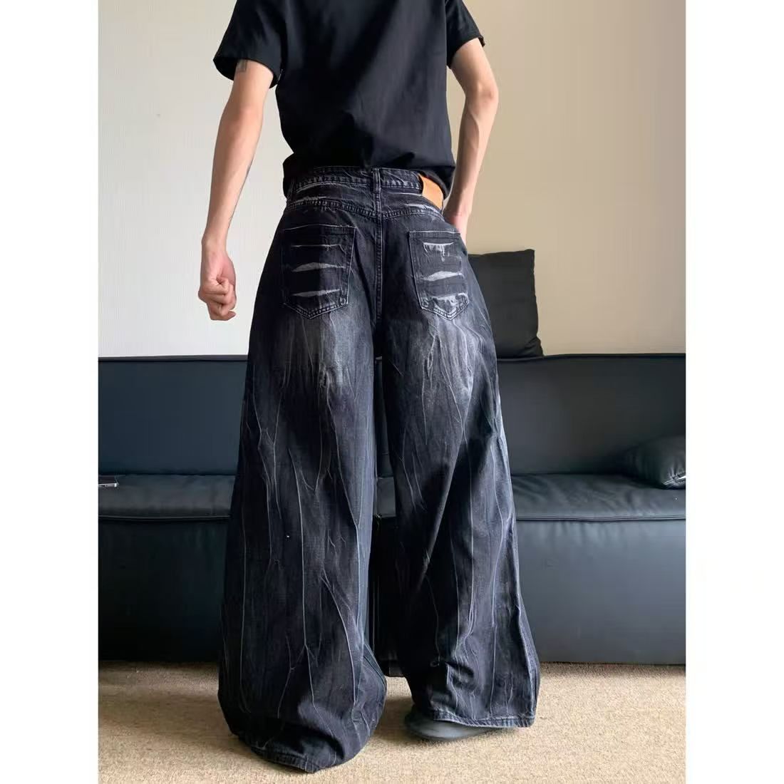 Vintage American retro cleanfit washed distressed lightning jeans Size US 32 / EU 48 - 4 Thumbnail