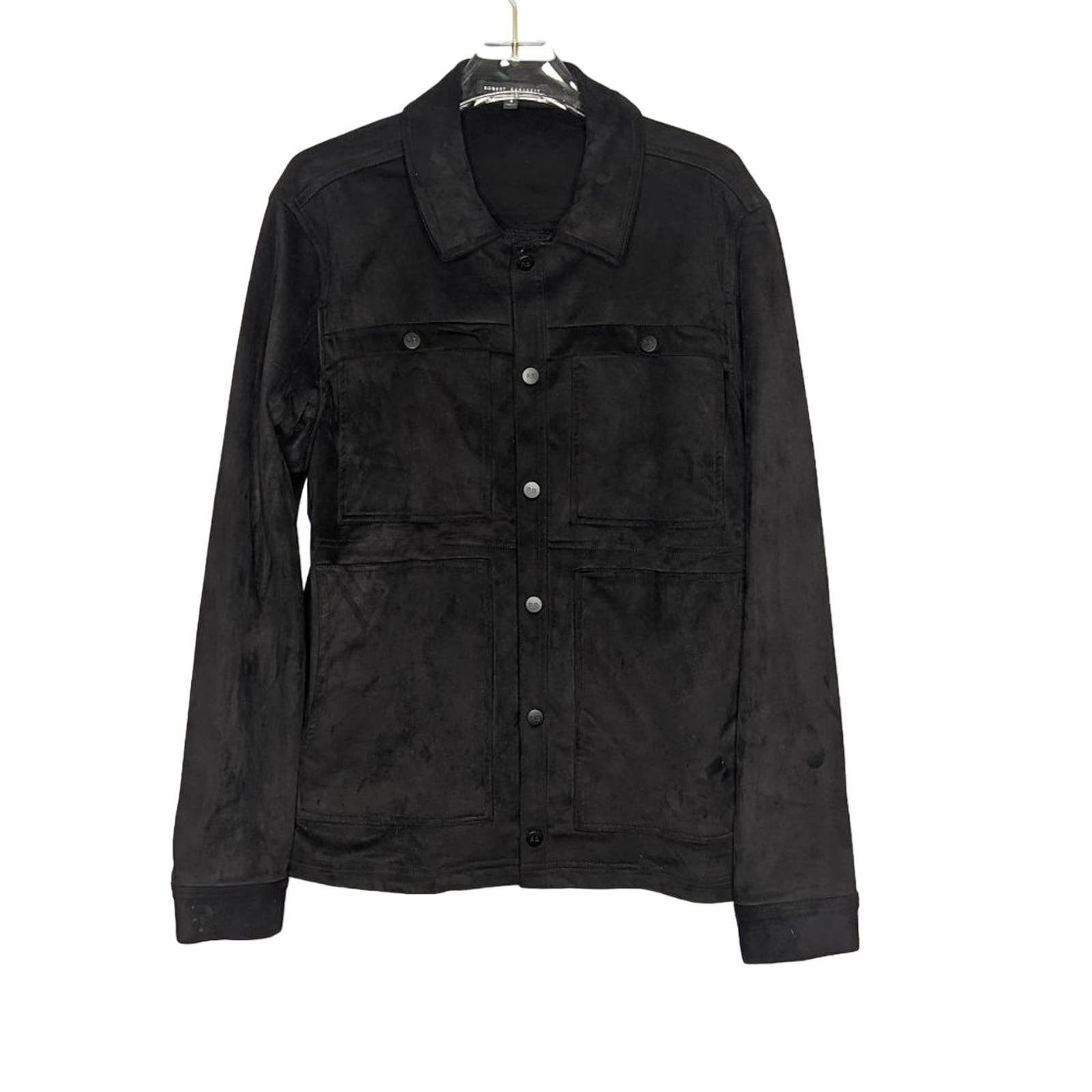 image of Robert Barakett Black Renoir Denim Style Jacket Faux Suede S, Men's (Size Small)