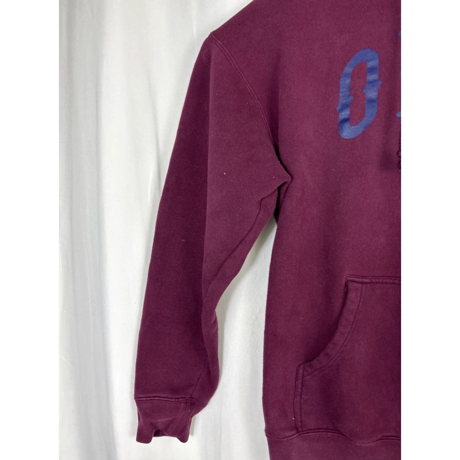 Obey VINTAGE Obey Hoodie - Mens Large Pullover Maroon “OG” Bleach Stain Back Stain Red Cotton Blend Size US L / EU 52-54 / 3 - 2 Thumbnail