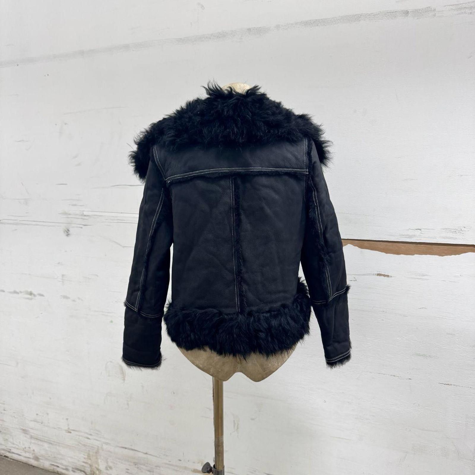 Other Vintage Black Gold Embellished Shearling Statement Jacket Size M / US 6-8 / IT 42-44 - 4 Thumbnail